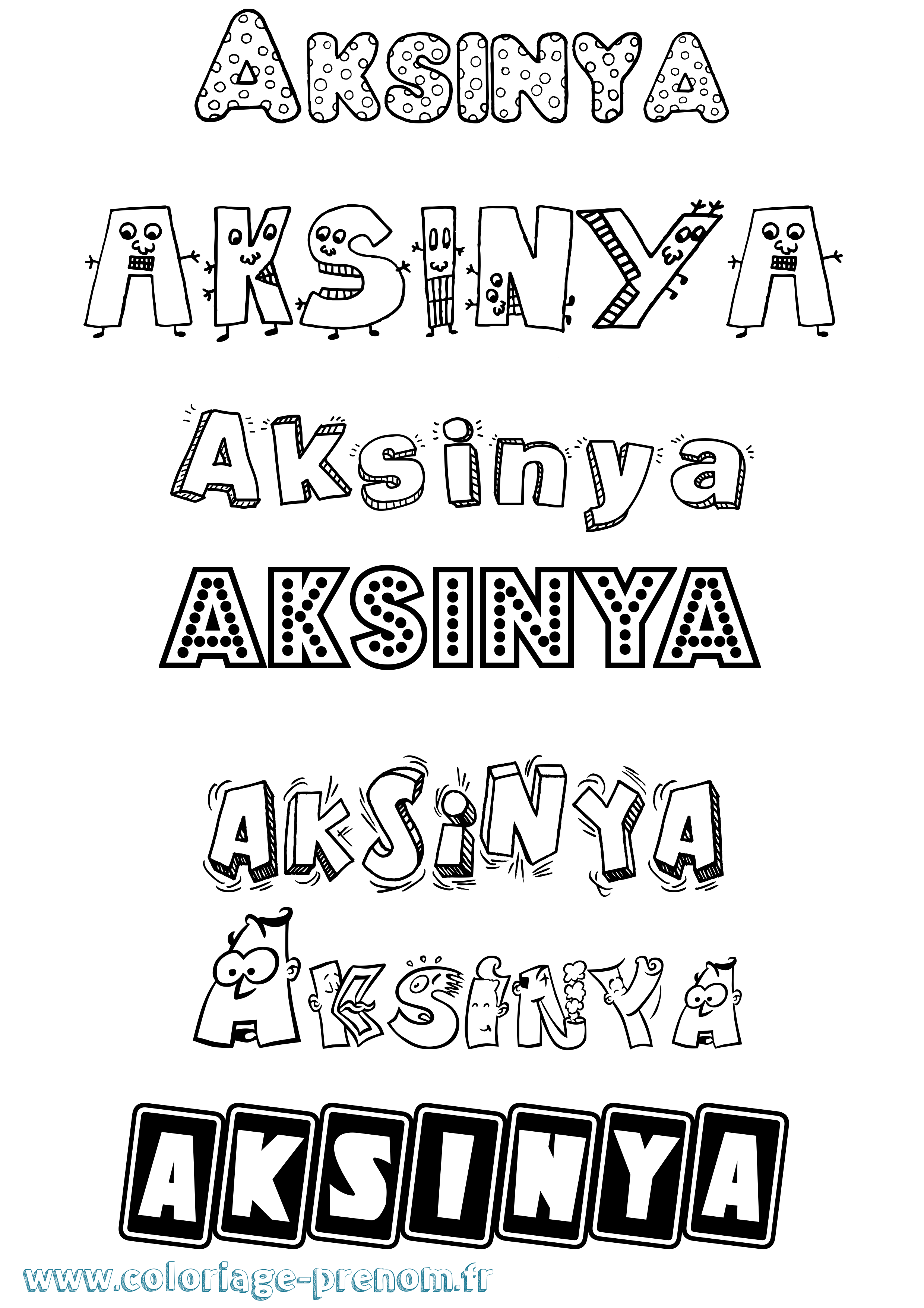 Coloriage Aksinya Fun Coloriage prénom Aksinya Fun