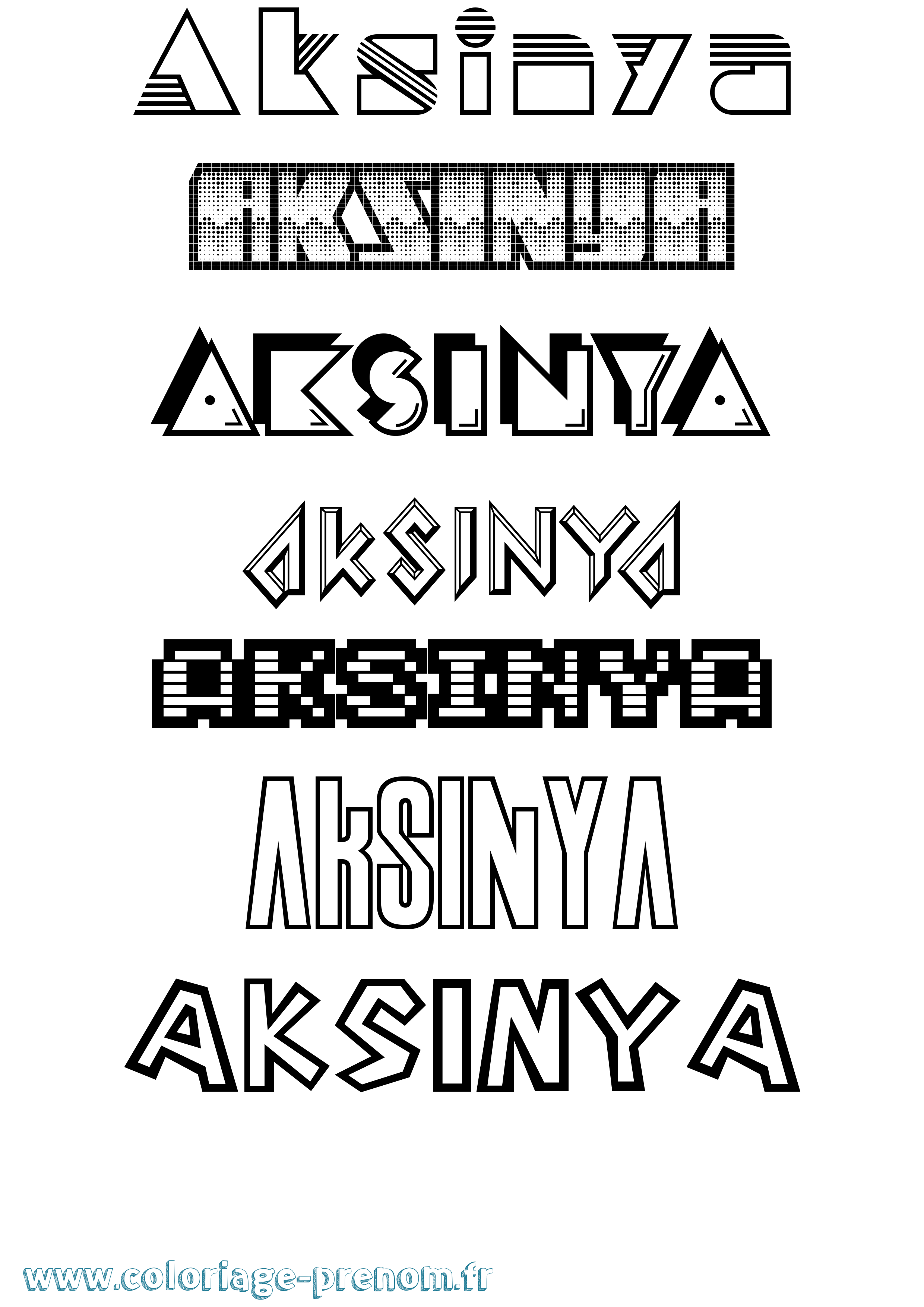 Coloriage prénom Aksinya Jeux Vidéos