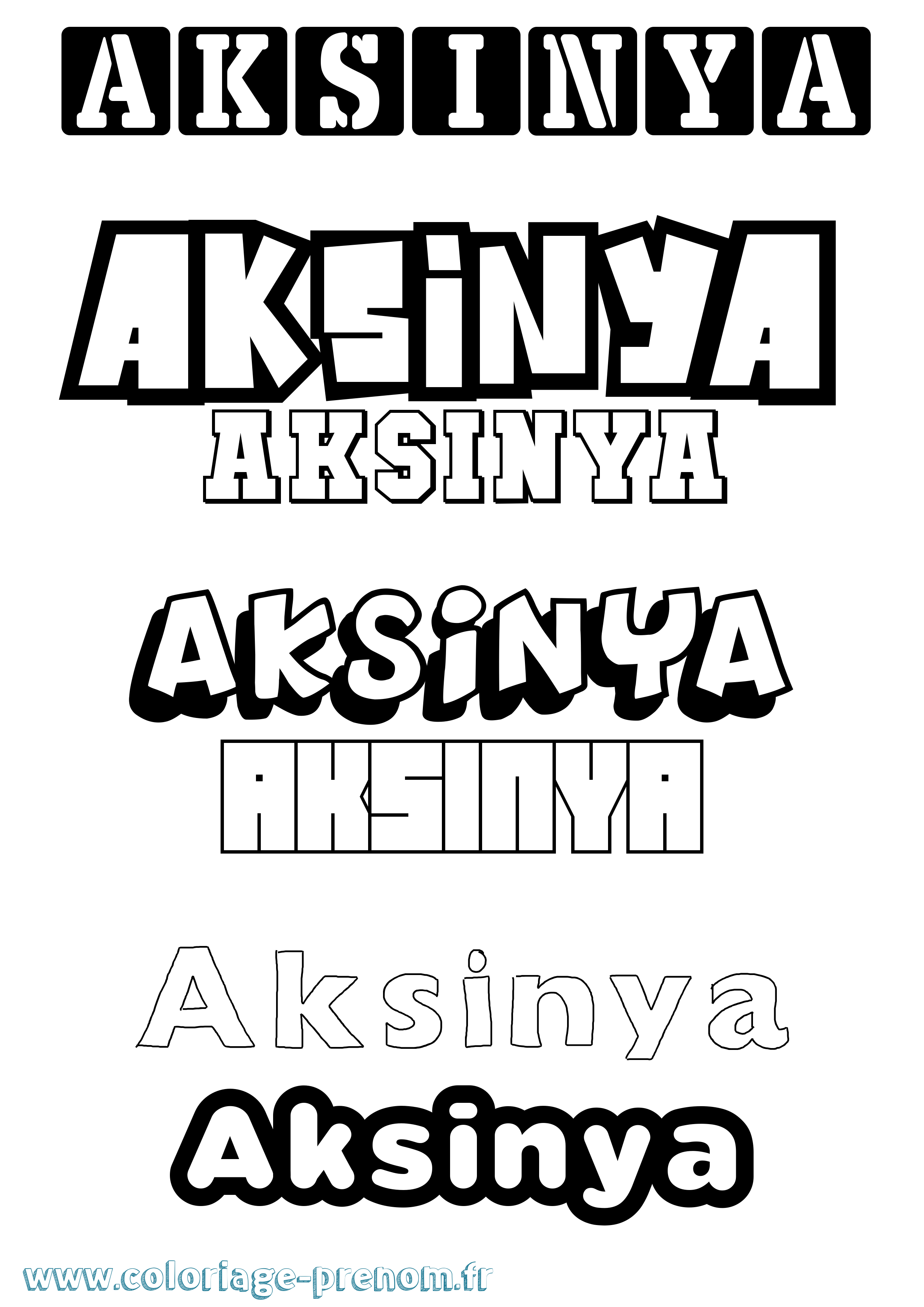 Coloriage Aksinya Simple Coloriage prénom Aksinya Simple