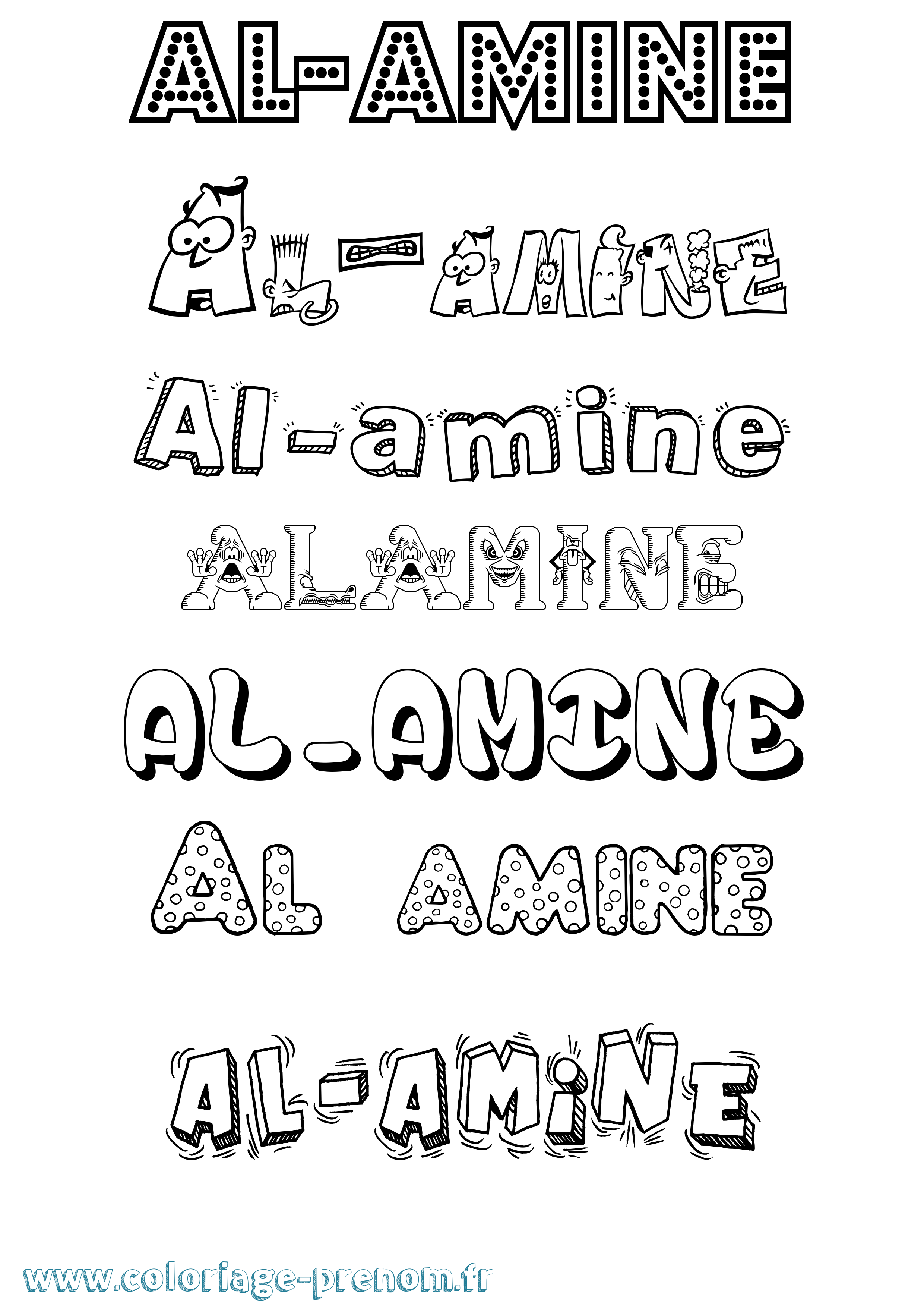 Coloriage prénom Al-Amine Fun