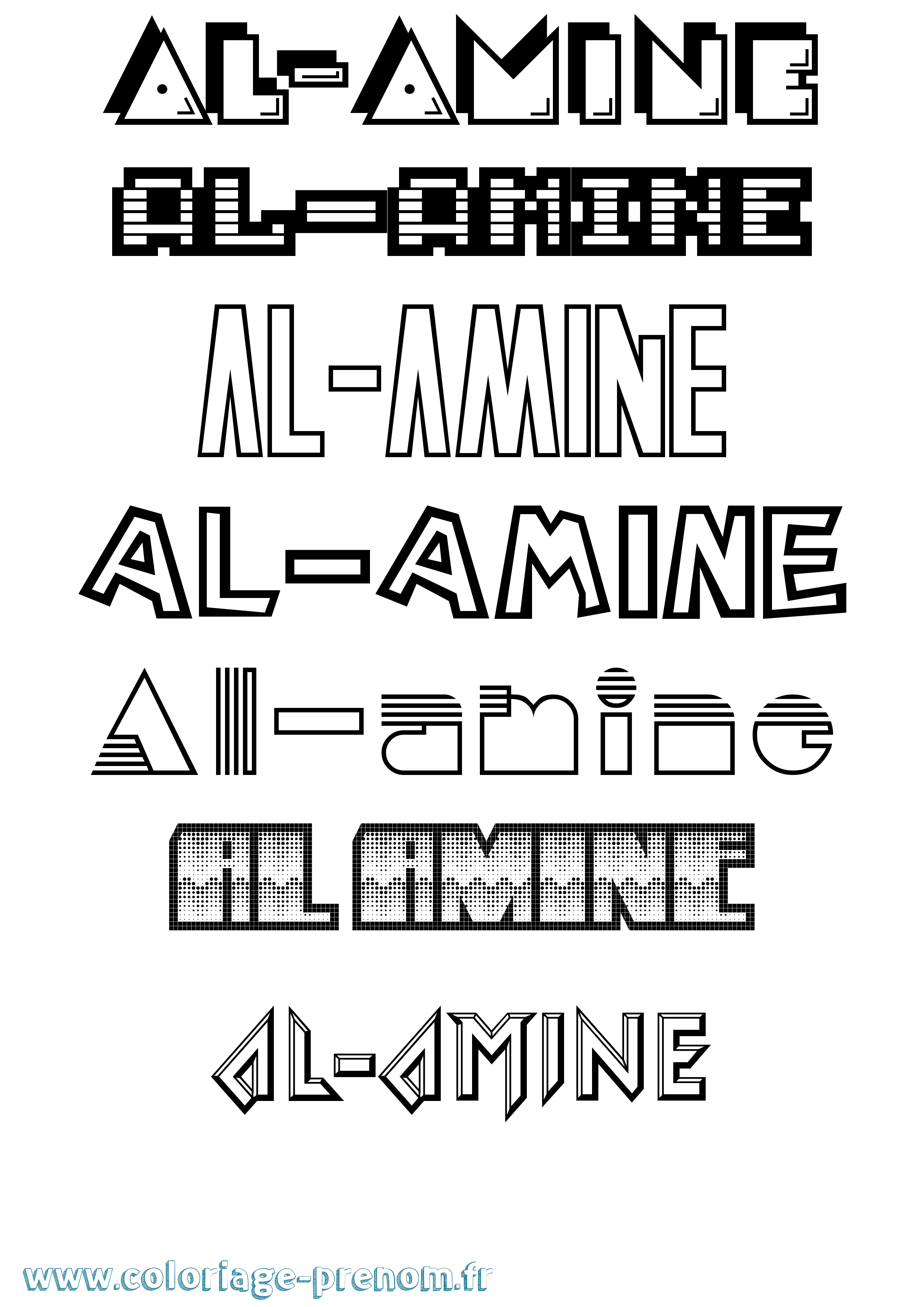 Coloriage prénom Al-Amine Jeux Vidéos