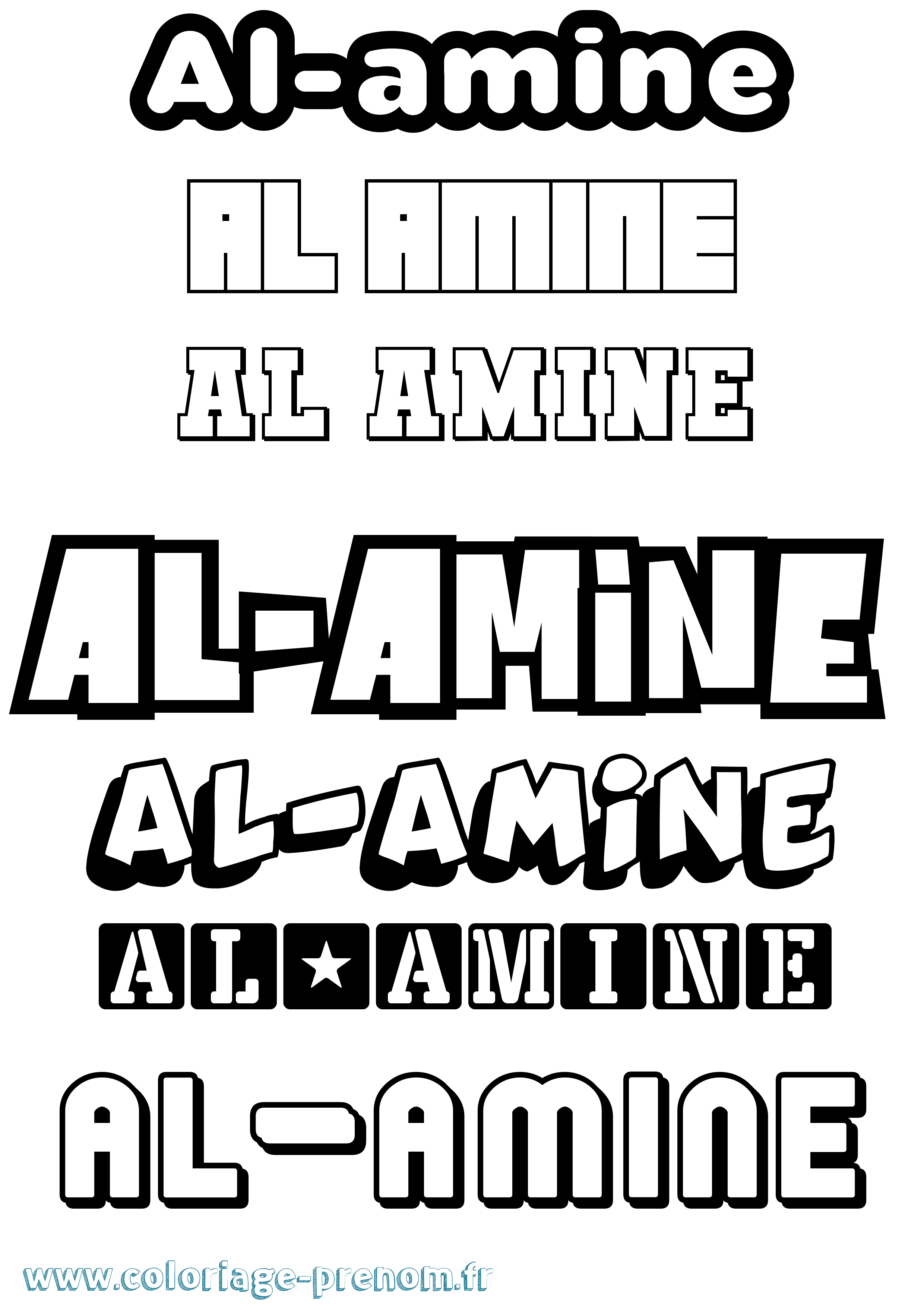 Coloriage prénom Al-Amine Simple