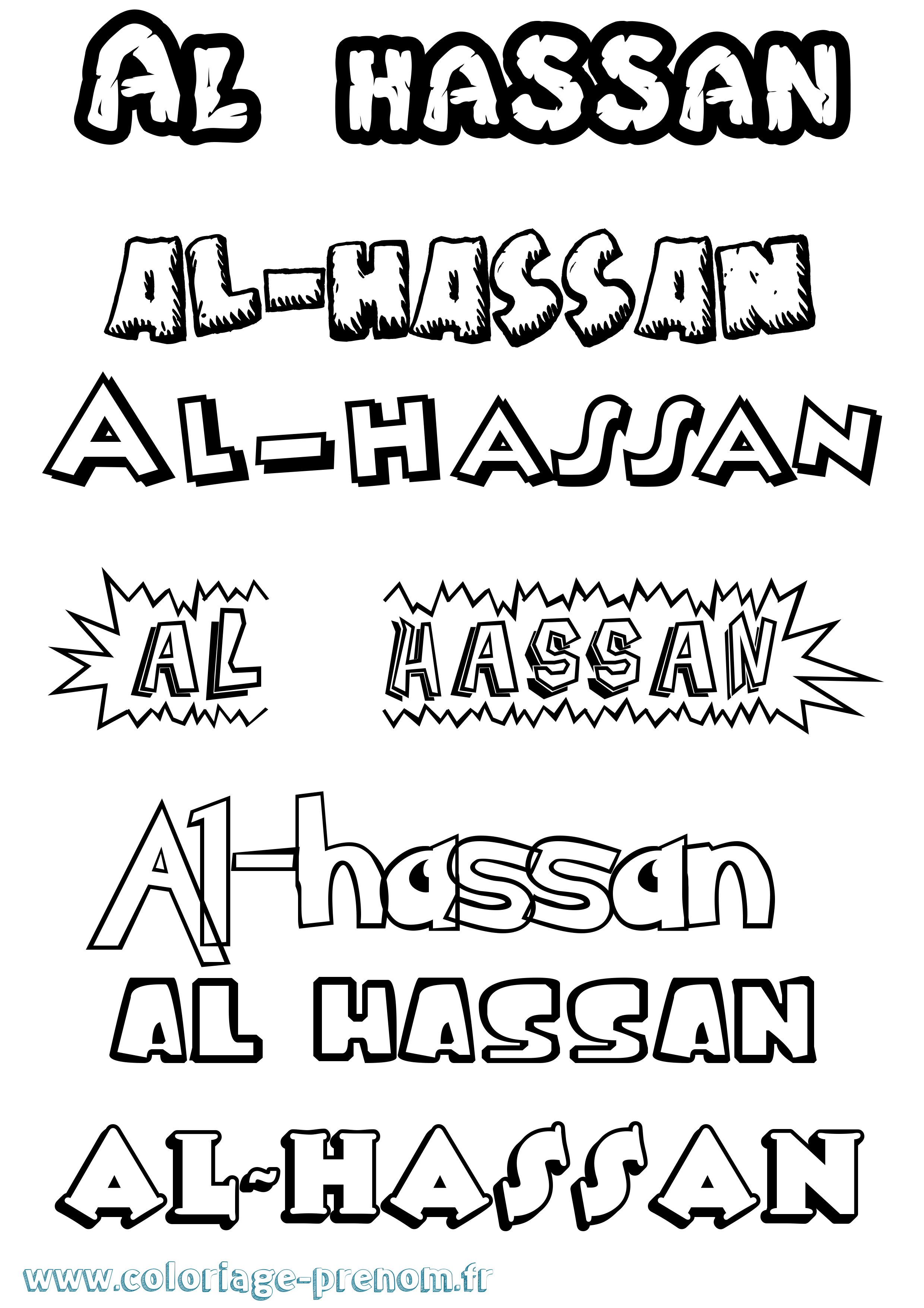 Coloriage prénom Al-Hassan Dessin Animé