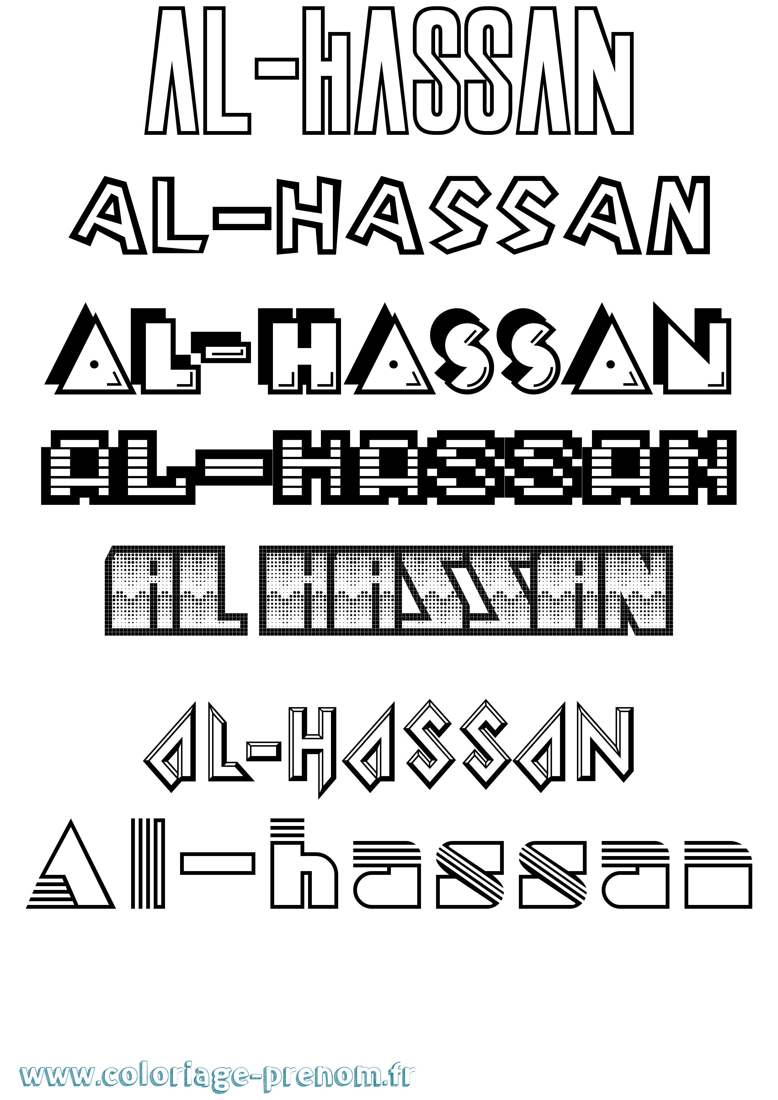 Coloriage prénom Al-Hassan Jeux Vidéos