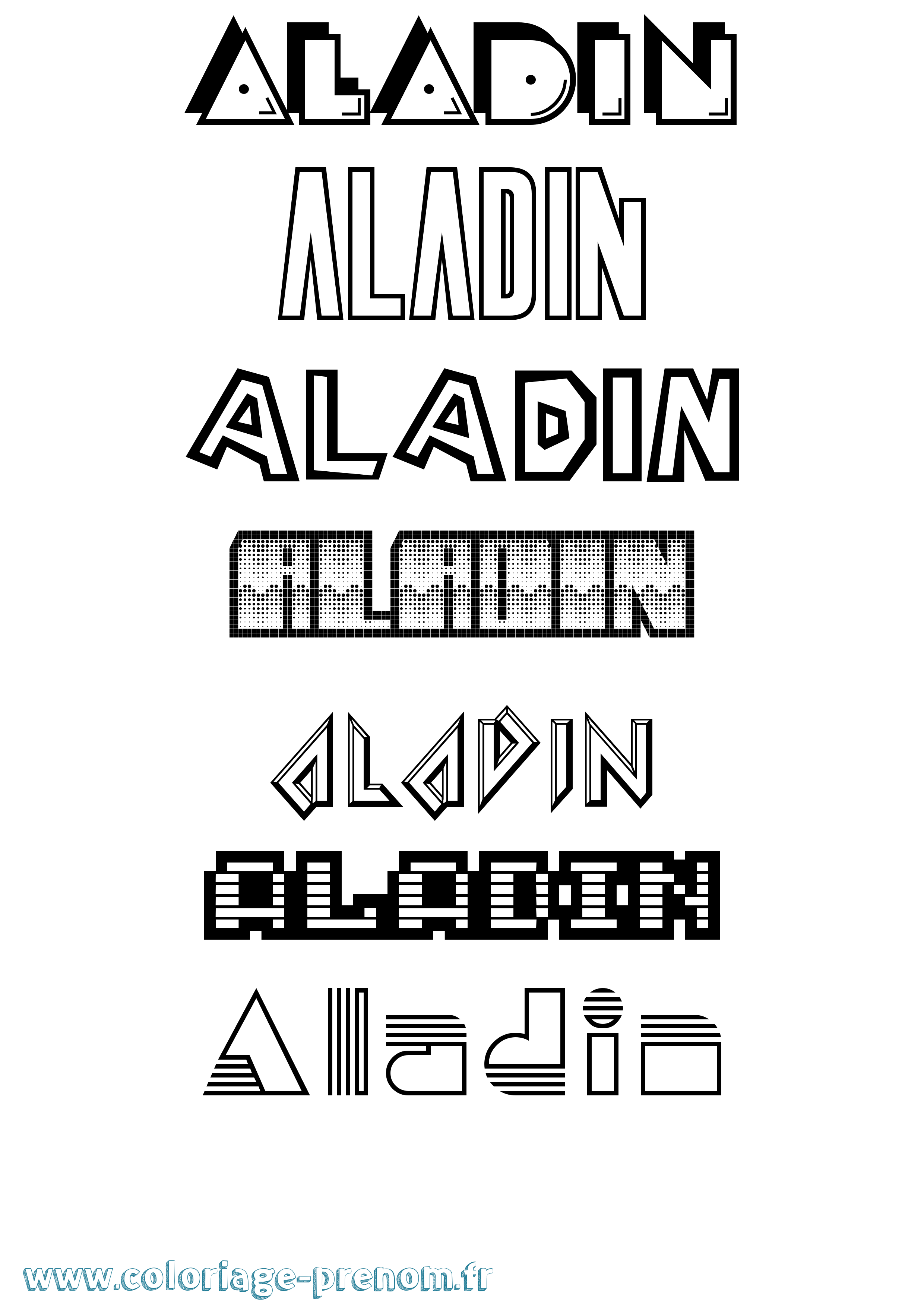 Coloriage Aladin Jeux Vidéos Coloriage prénom Aladin Jeux Vidéos