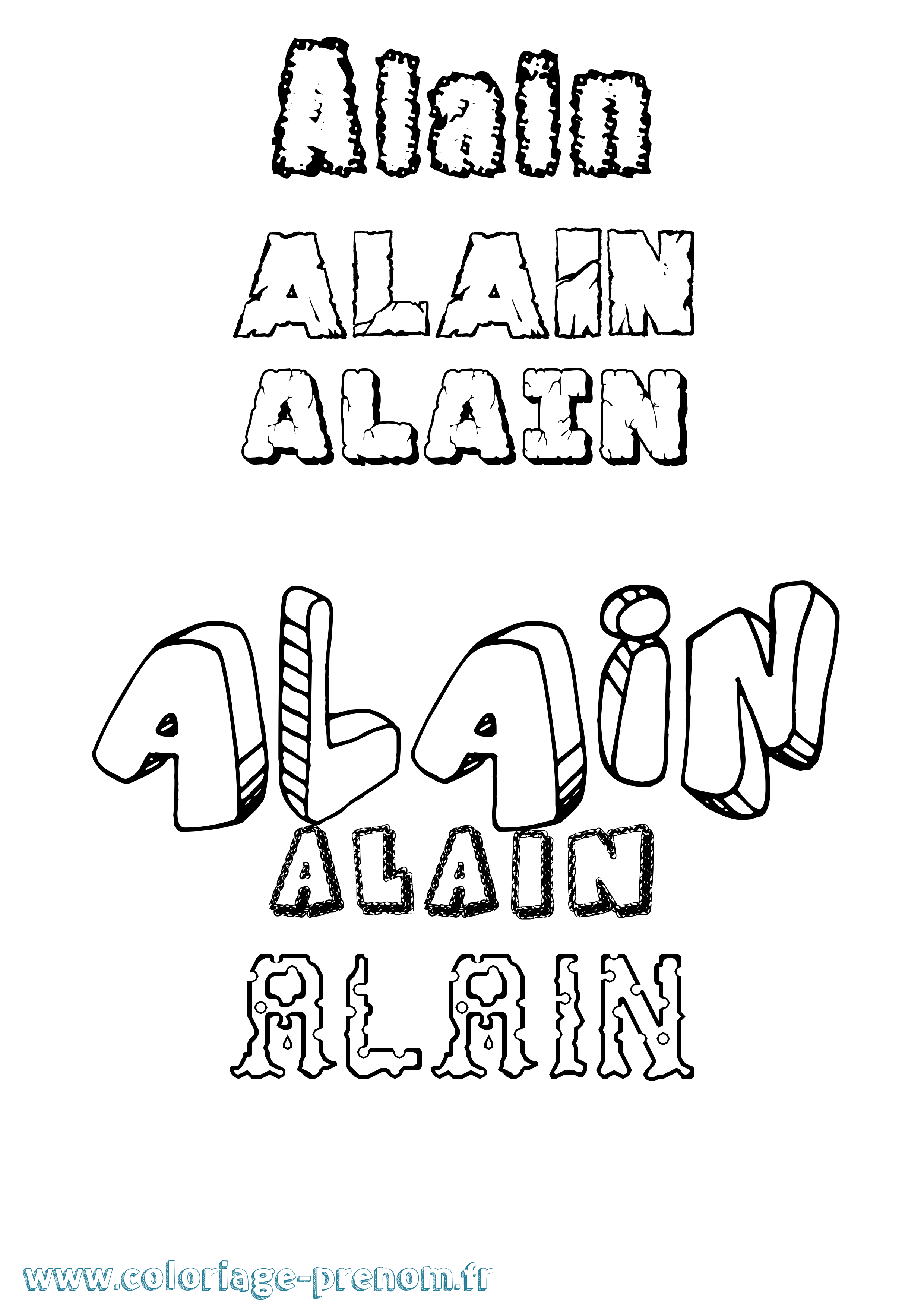 Coloriage Alain Coloriage prénom Alain