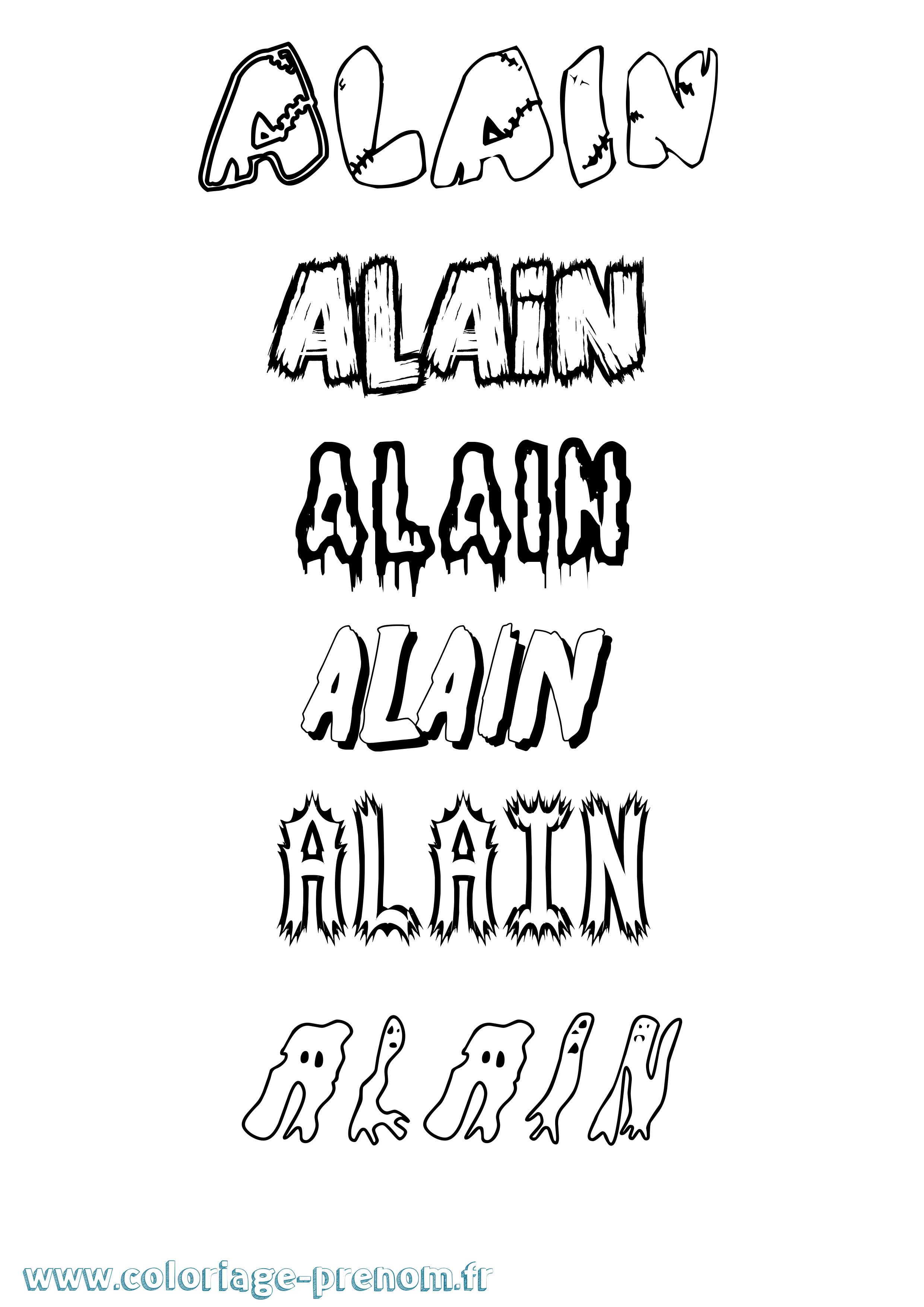 Coloriage Alain Coloriage prénom Alain