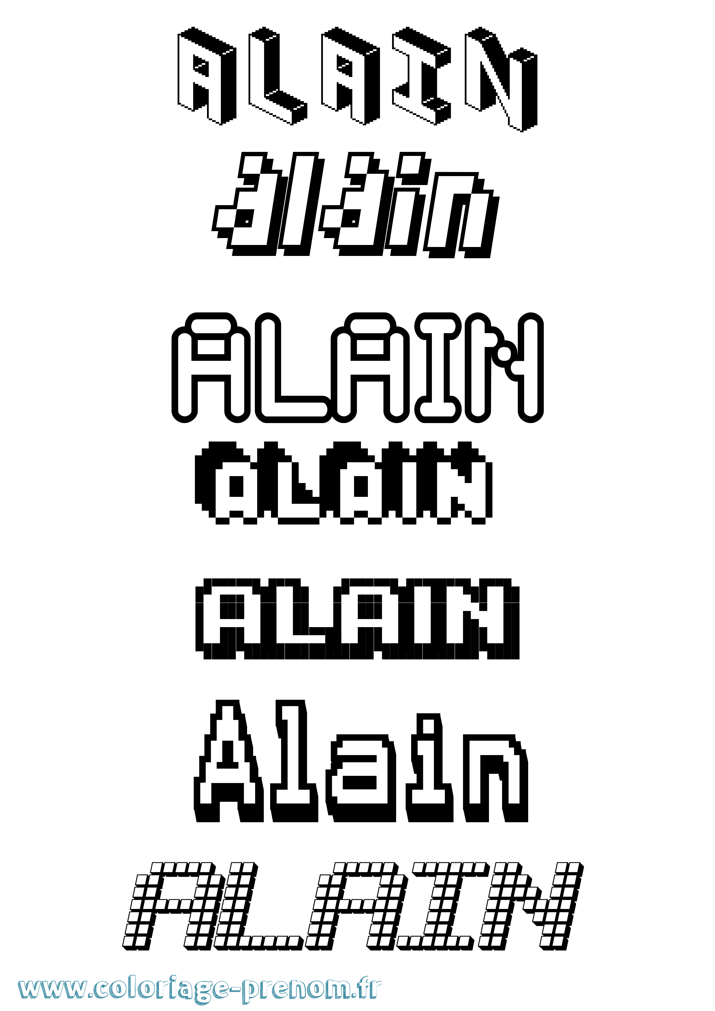 Coloriage Alain Coloriage prénom Alain