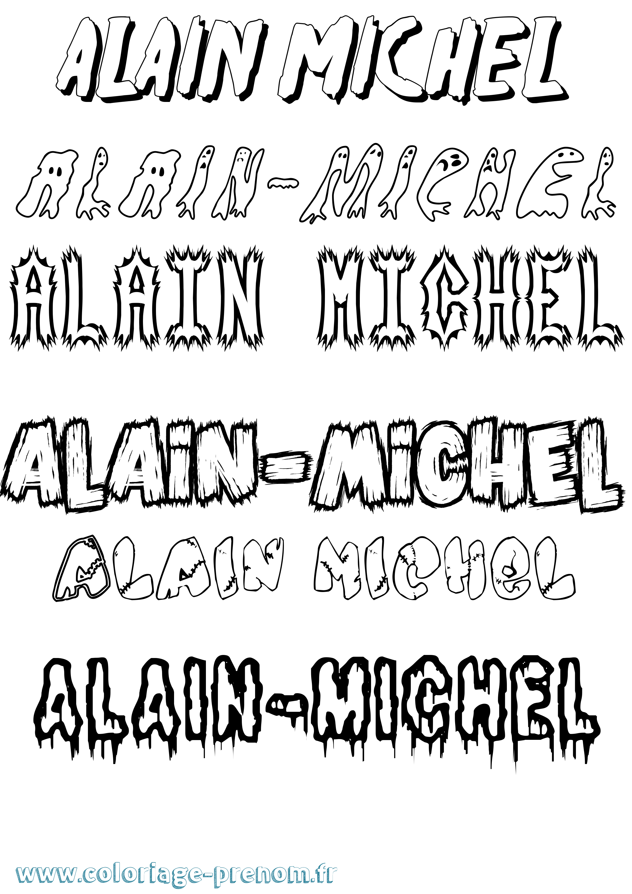 Coloriage prénom Alain-Michel Frisson