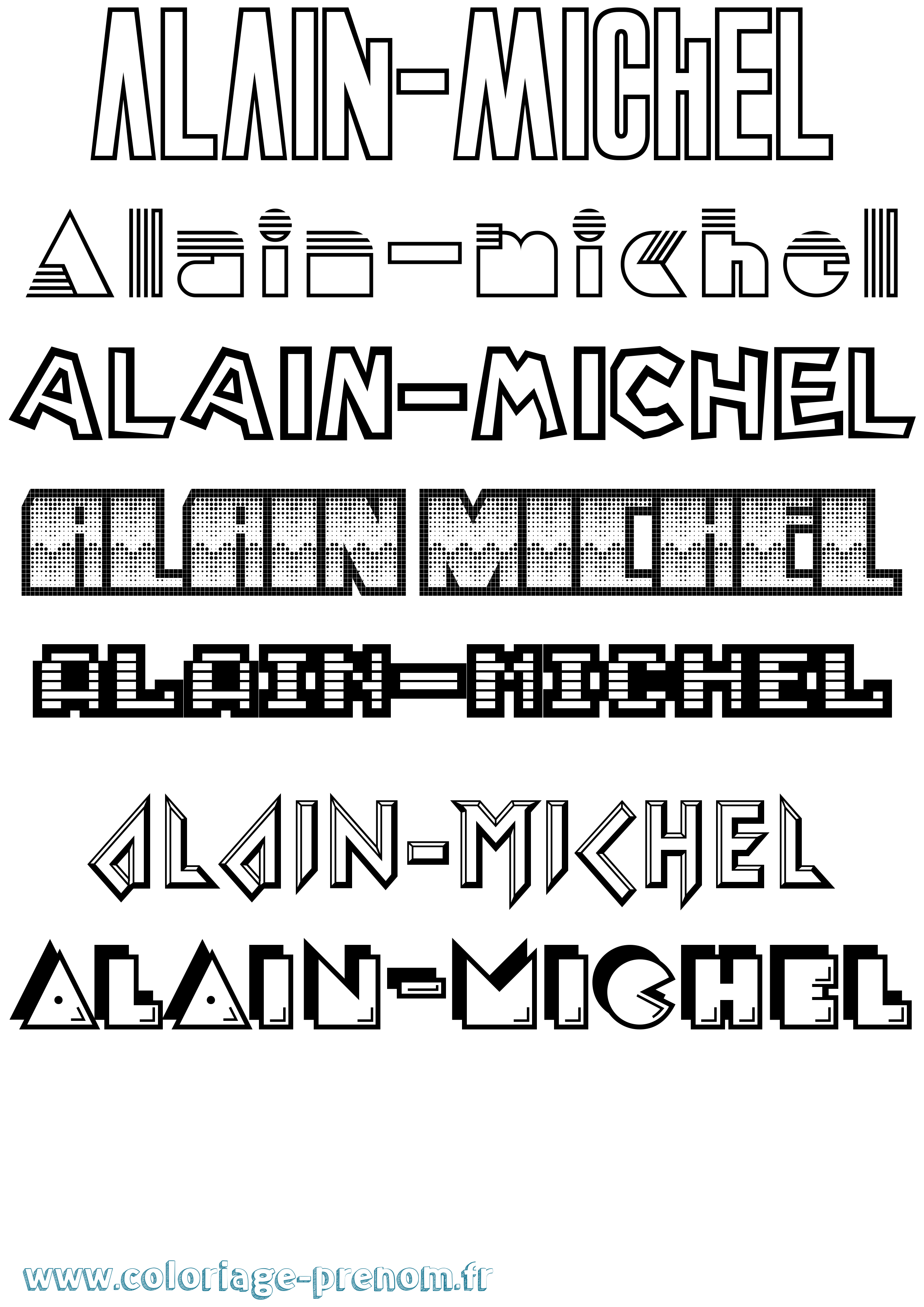 Coloriage prénom Alain-Michel Jeux Vidéos
