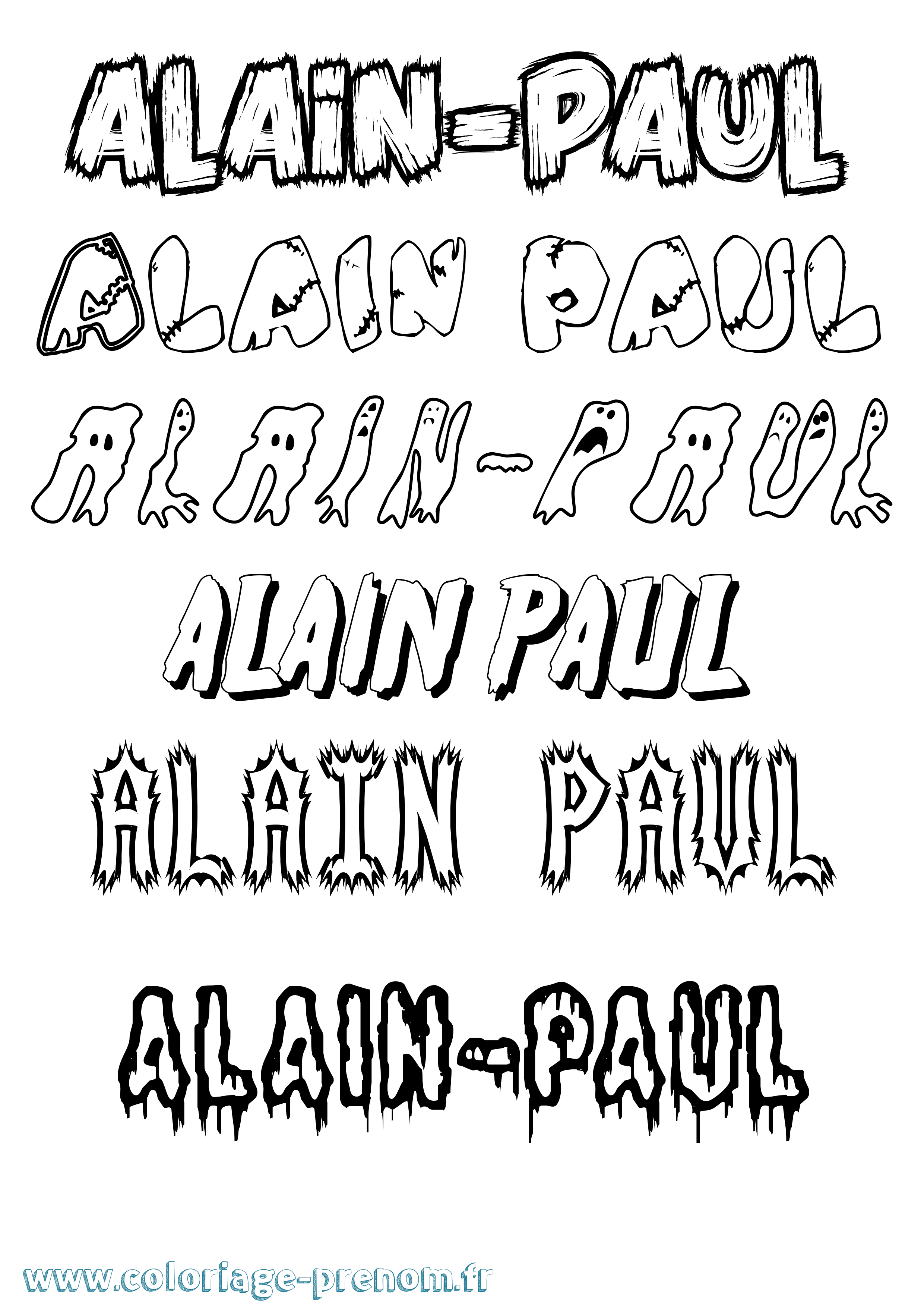 Coloriage Alain-Paul Frisson Coloriage prénom Alain-Paul Frisson