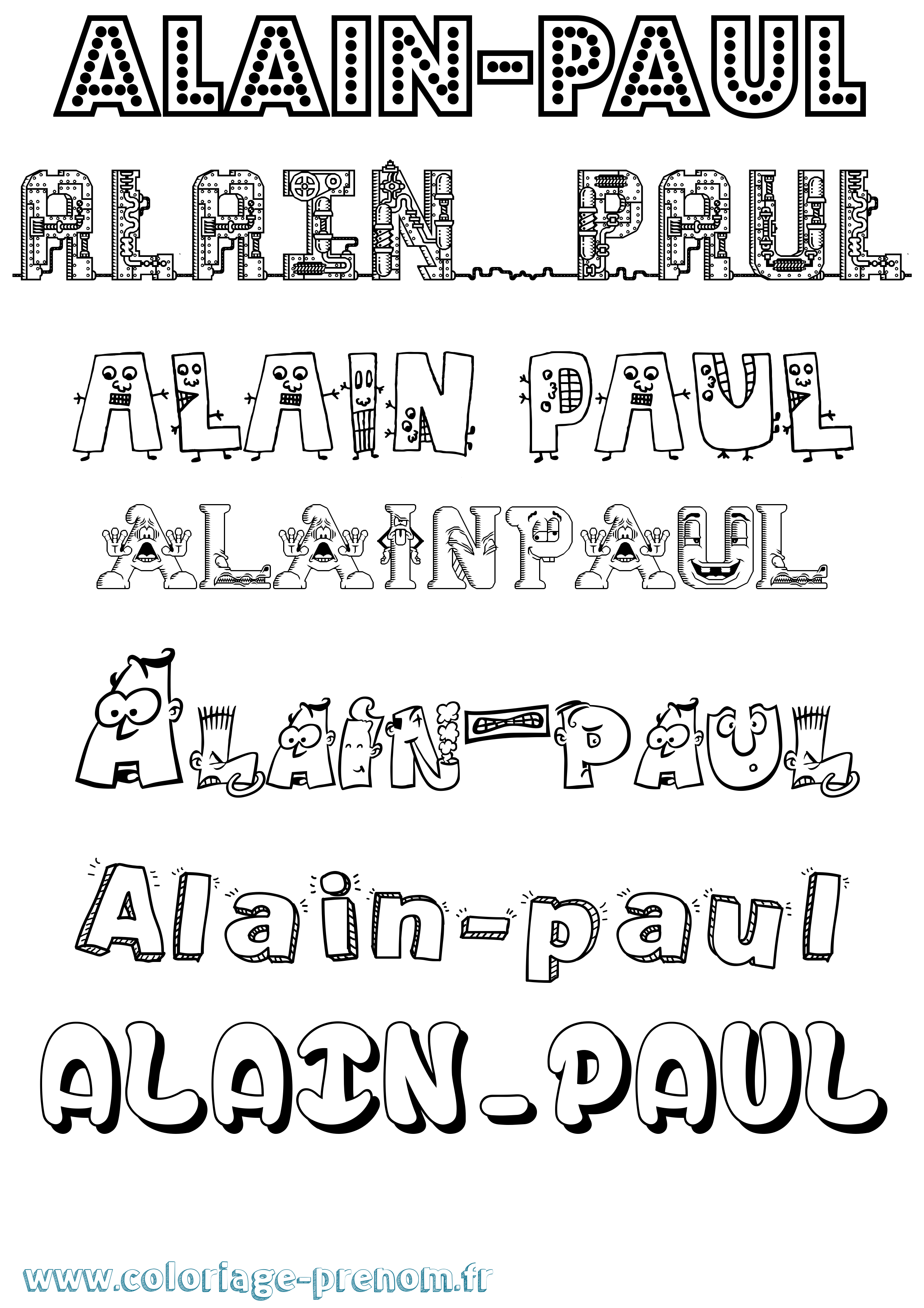 Coloriage Alain-Paul Fun Coloriage prénom Alain-Paul Fun