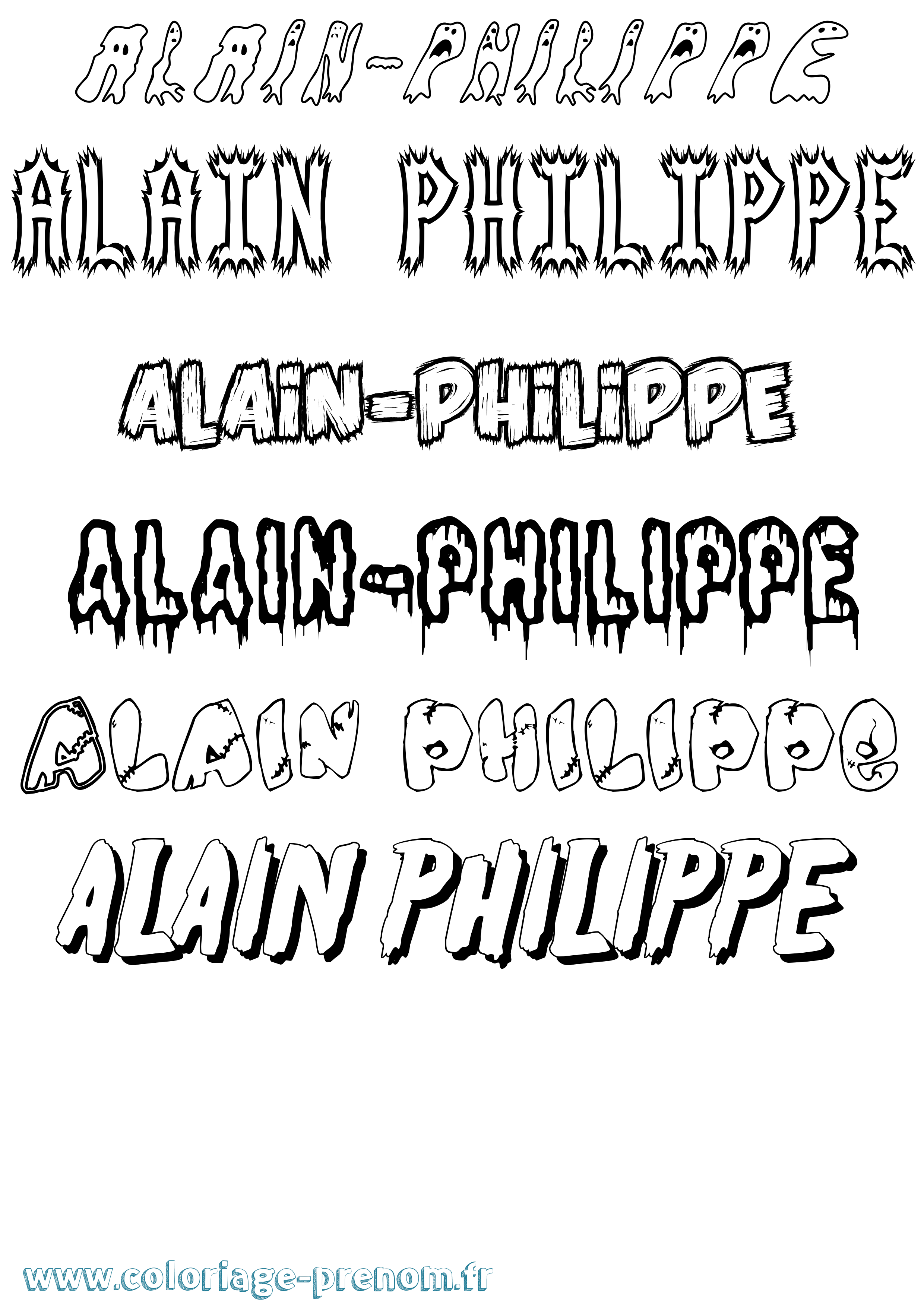 Coloriage prénom Alain-Philippe Frisson