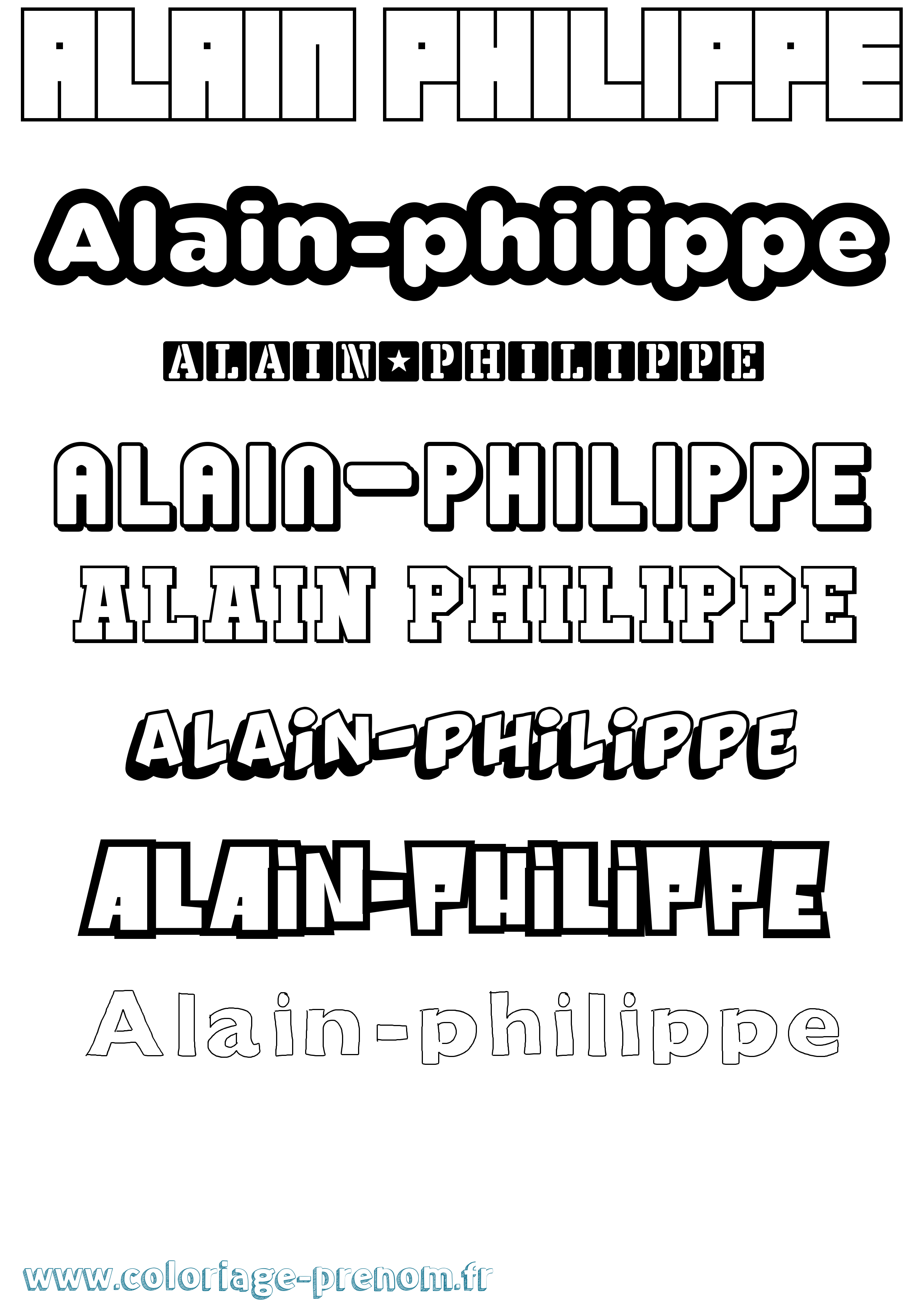 Coloriage prénom Alain-Philippe Simple
