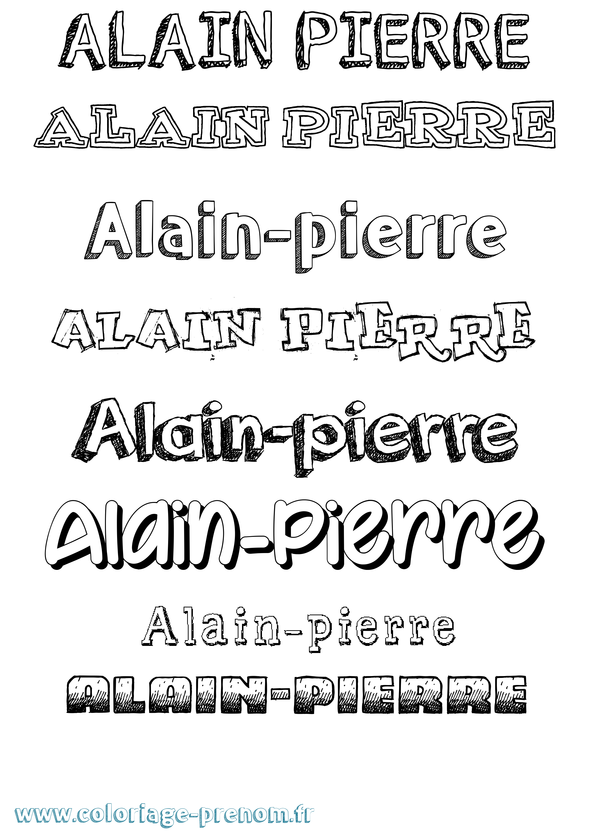 Coloriage prénom Alain-Pierre Dessiné