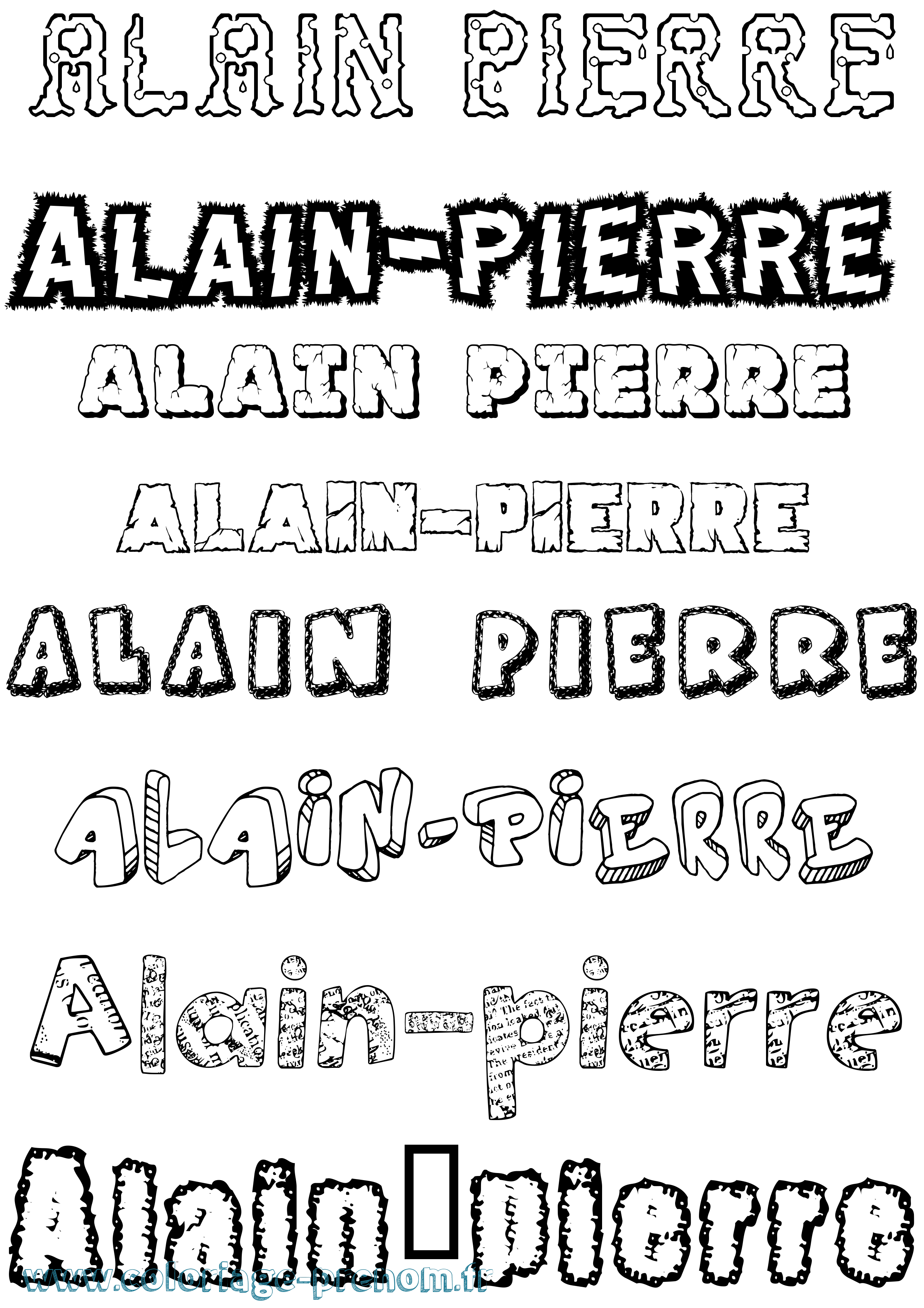 Coloriage prénom Alain-Pierre Destructuré