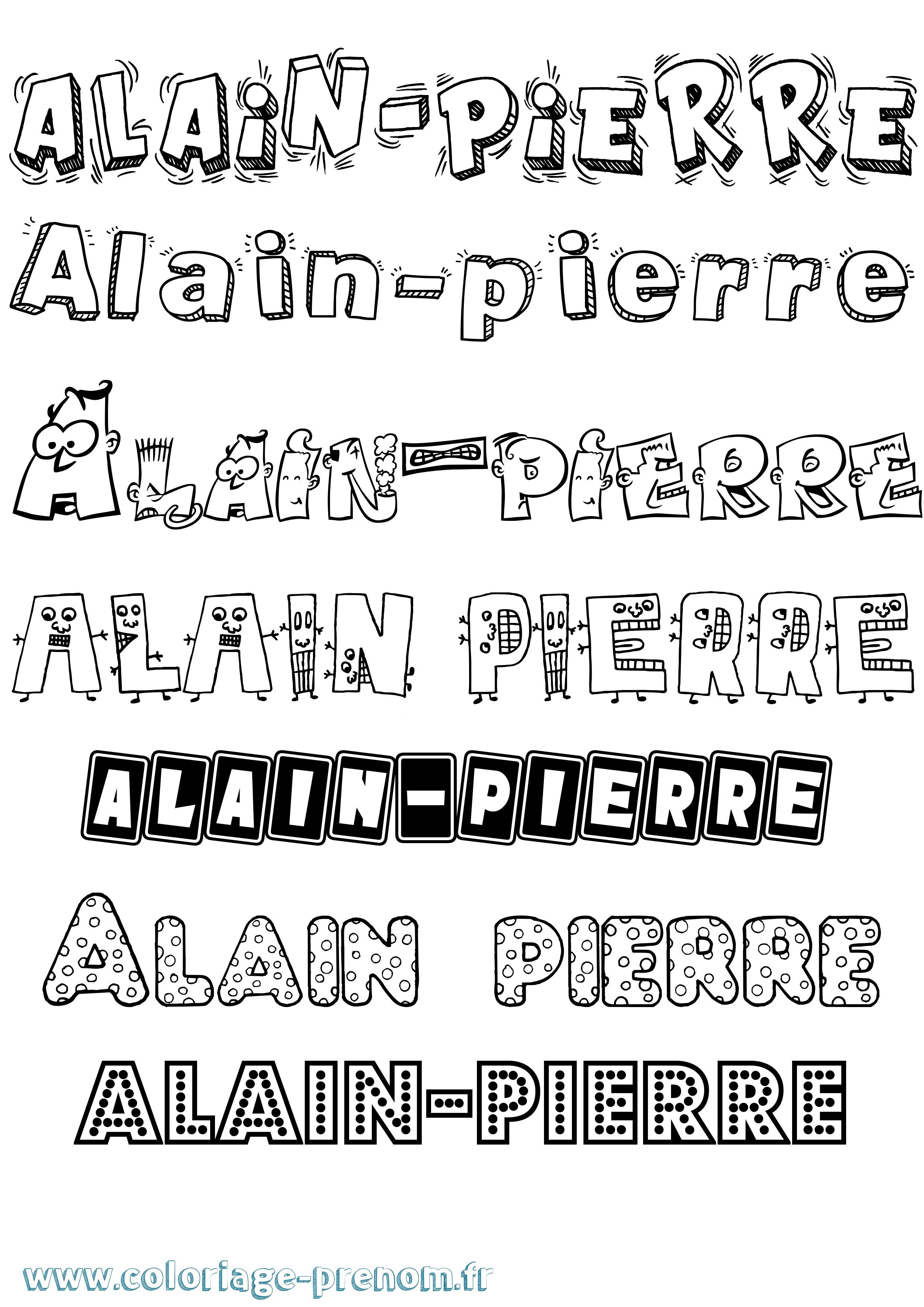 Coloriage prénom Alain-Pierre Fun