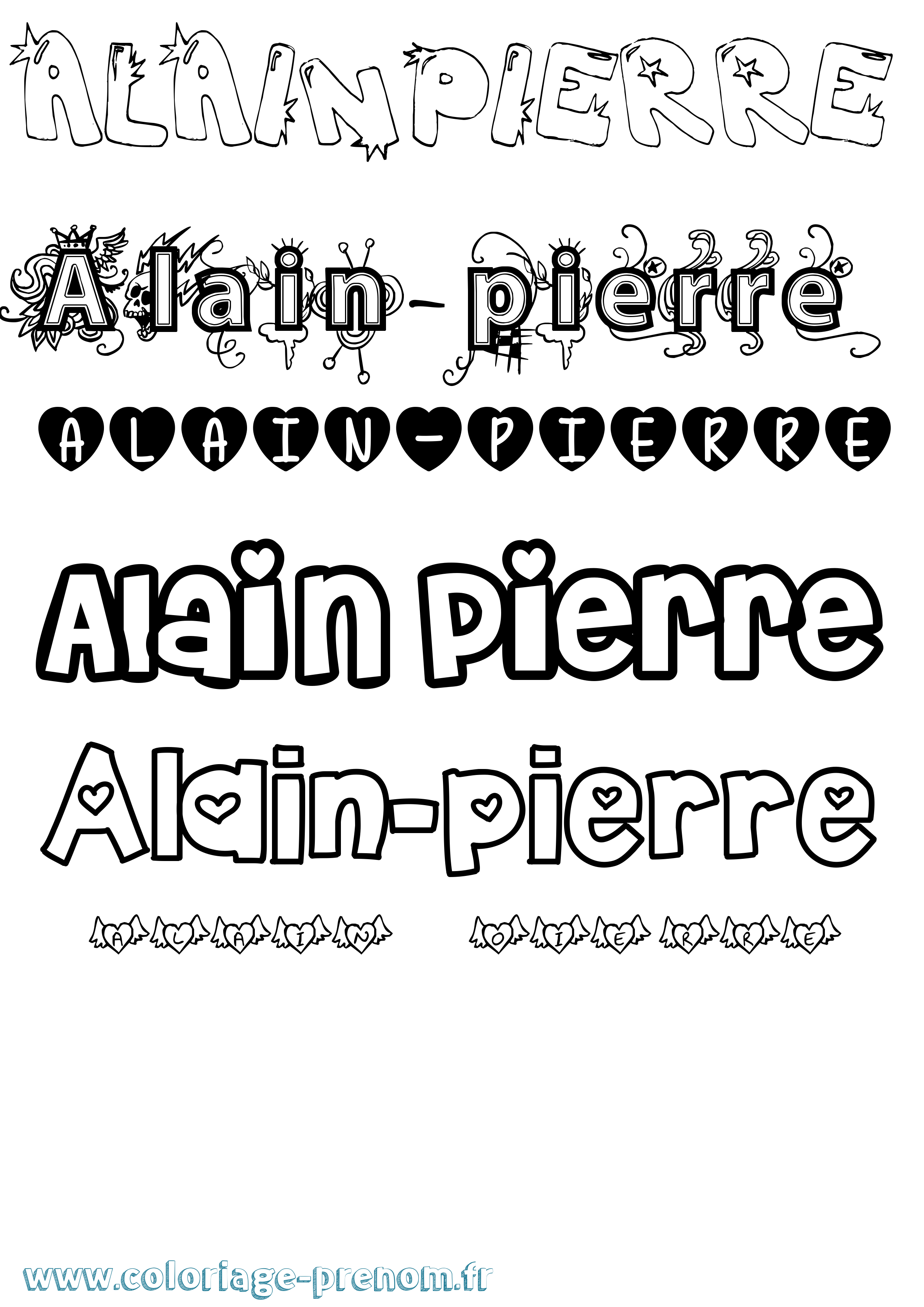 Coloriage prénom Alain-Pierre Girly