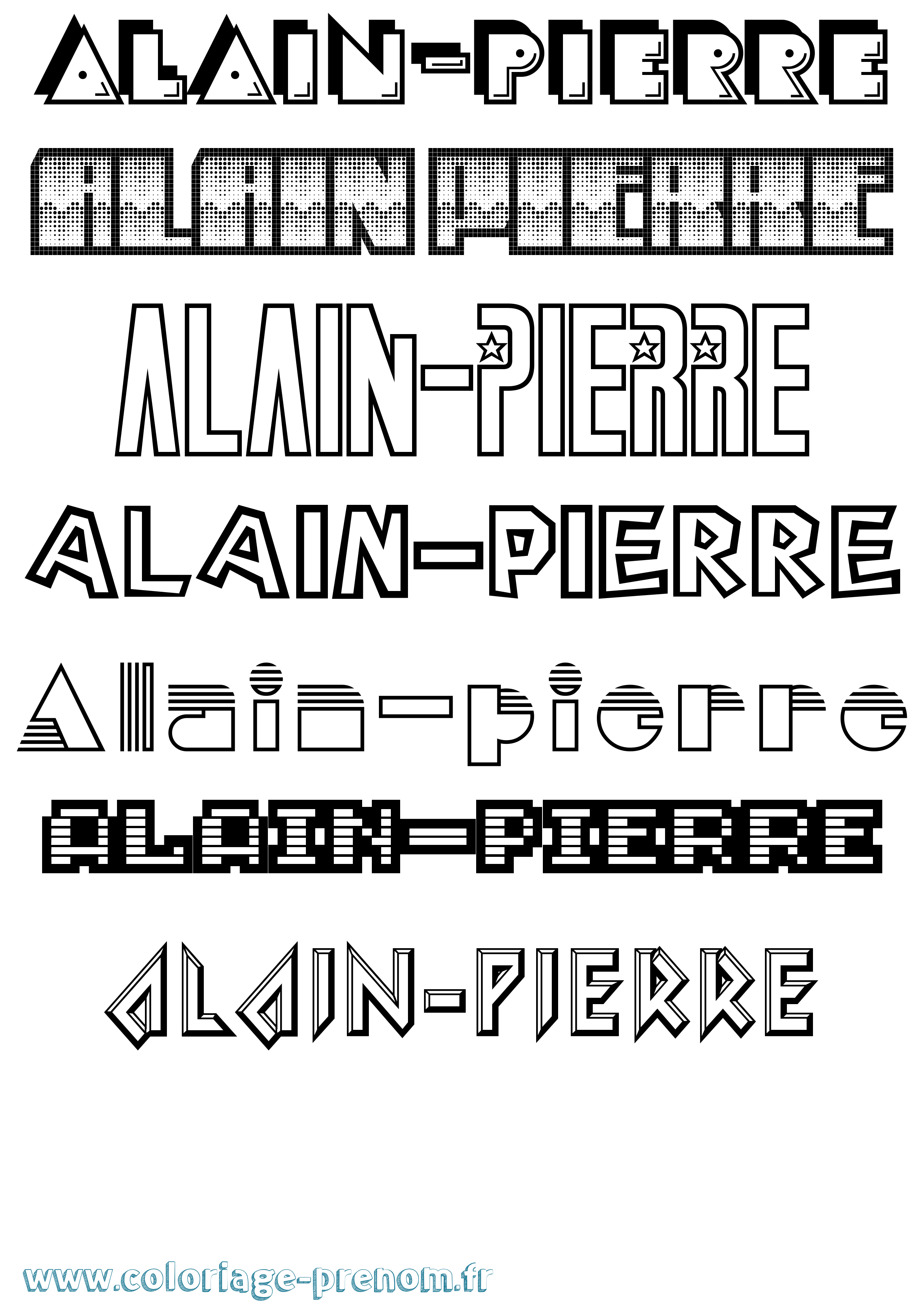 Coloriage prénom Alain-Pierre Jeux Vidéos