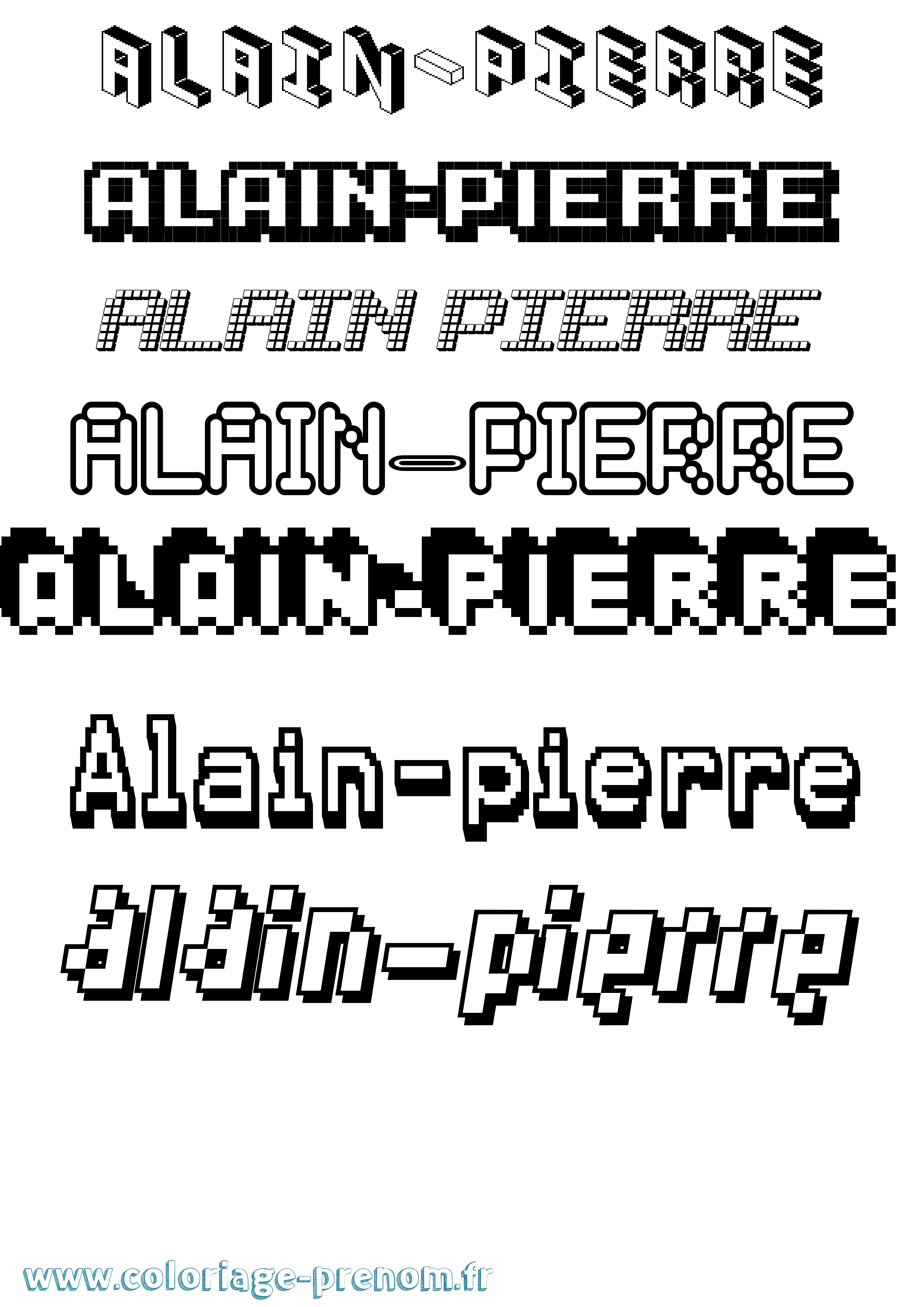 Coloriage prénom Alain-Pierre Pixel