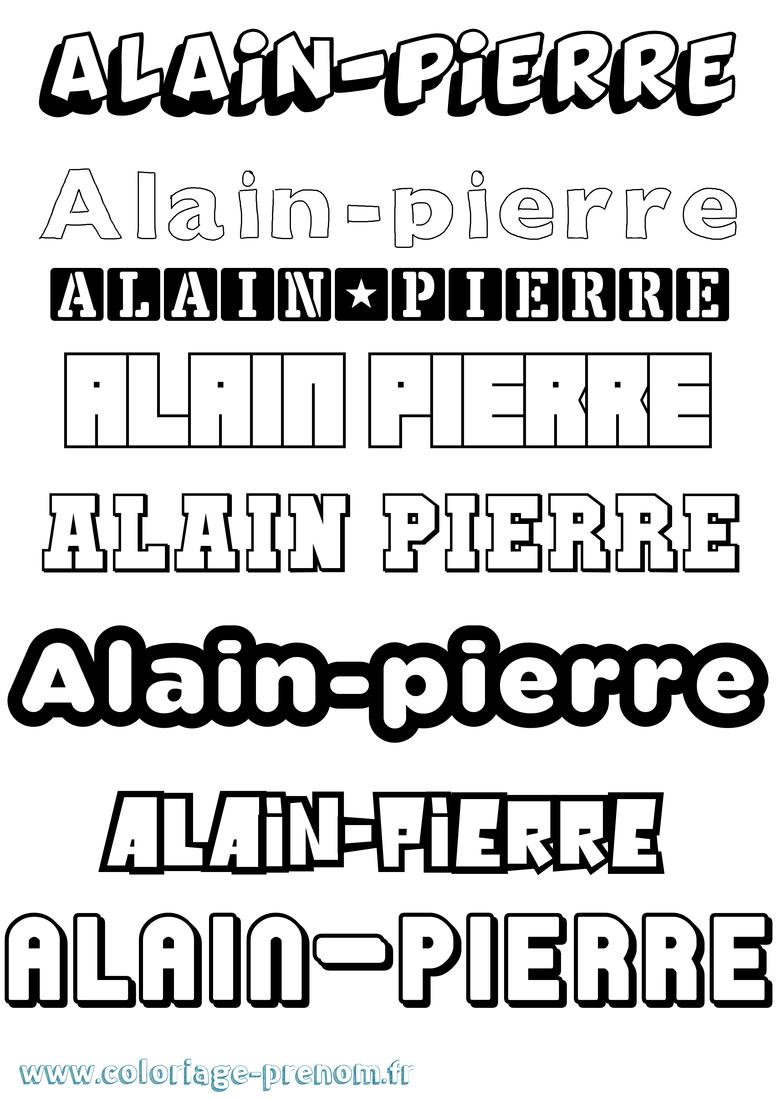 Coloriage prénom Alain-Pierre Simple