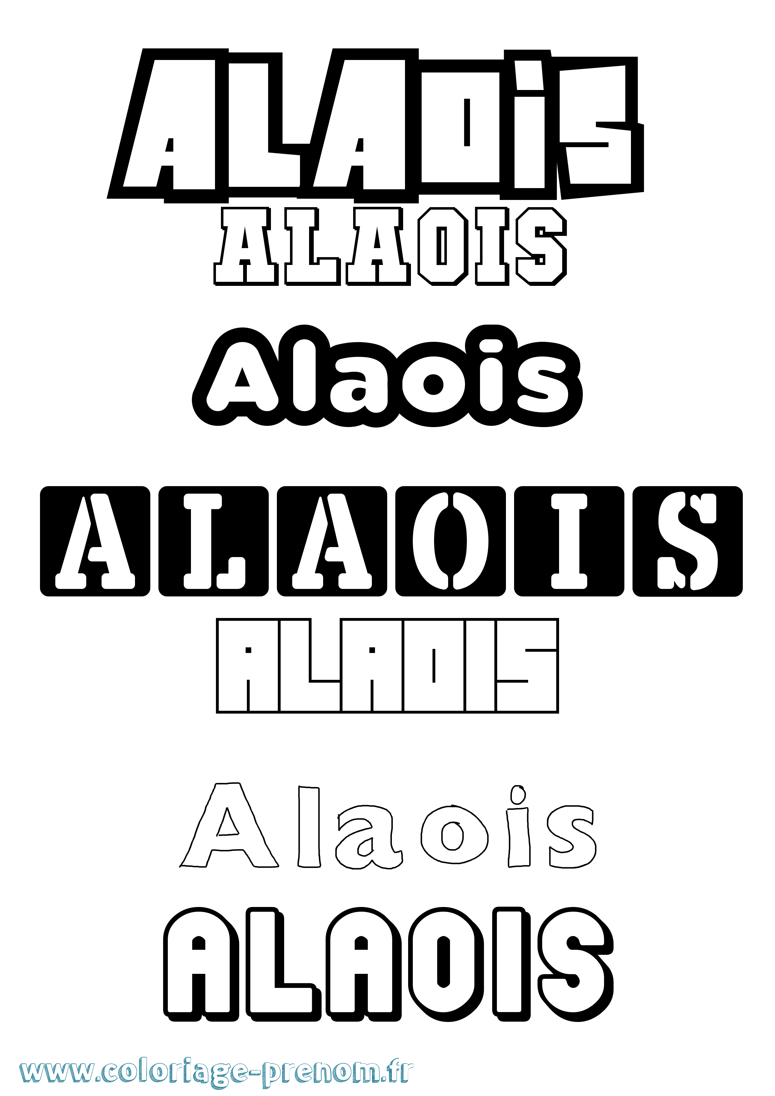 Coloriage prénom Alaois Simple