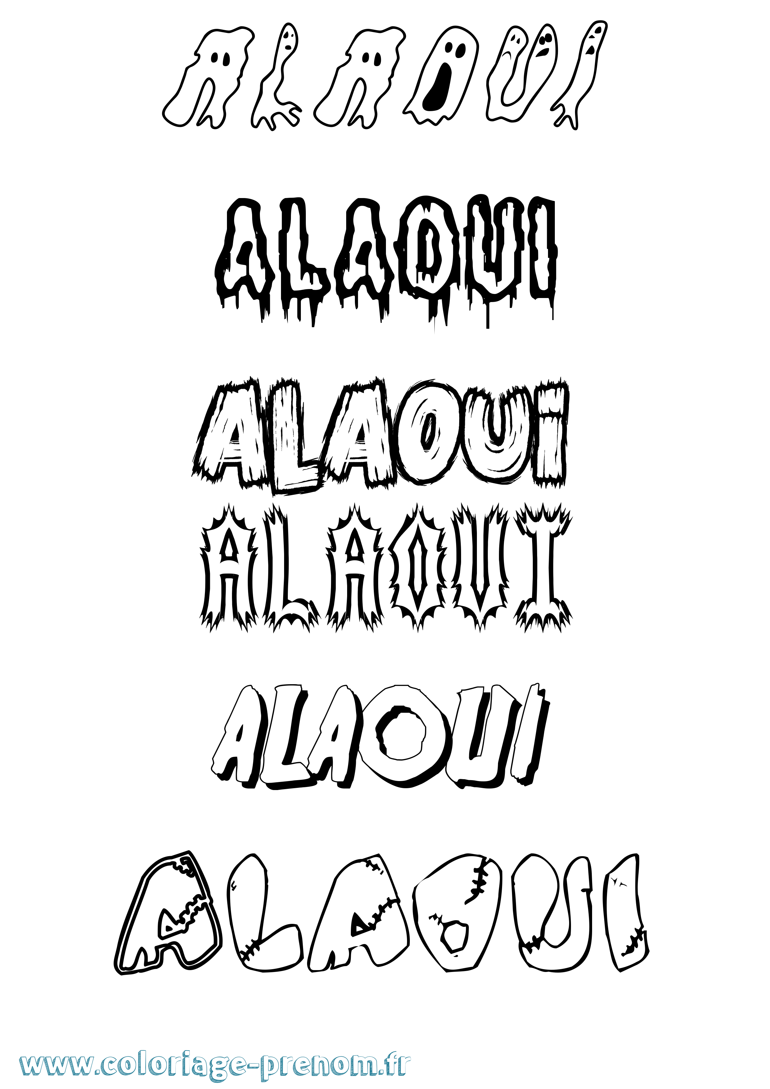 Coloriage prénom Alaoui Frisson