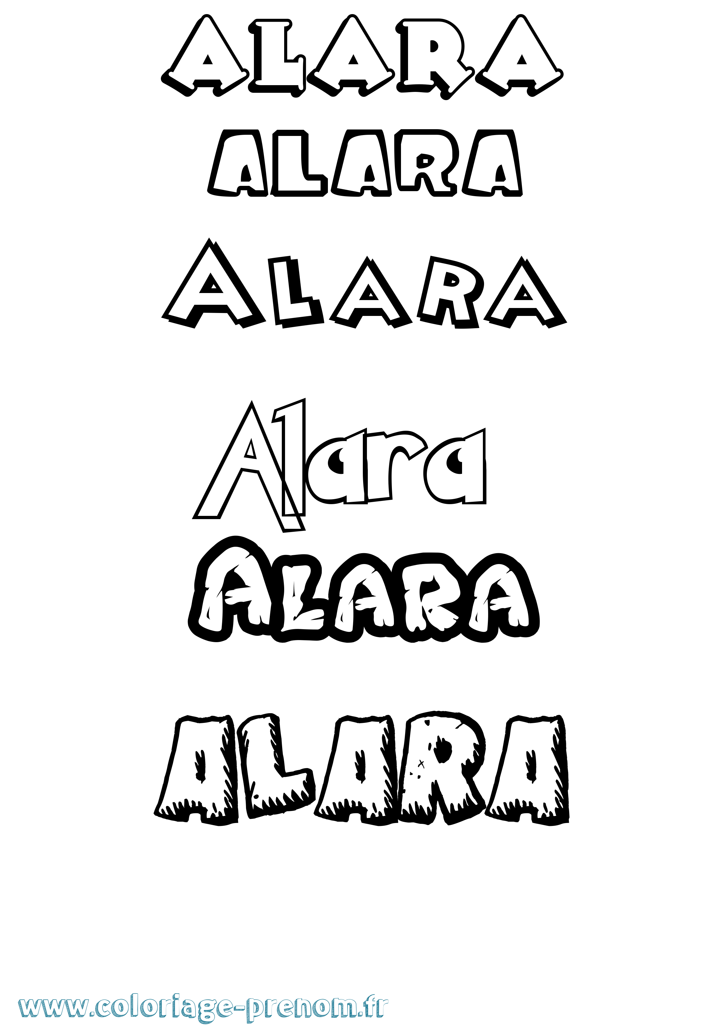 Coloriage Alara Dessin Animé Coloriage prénom Alara Dessin Animé