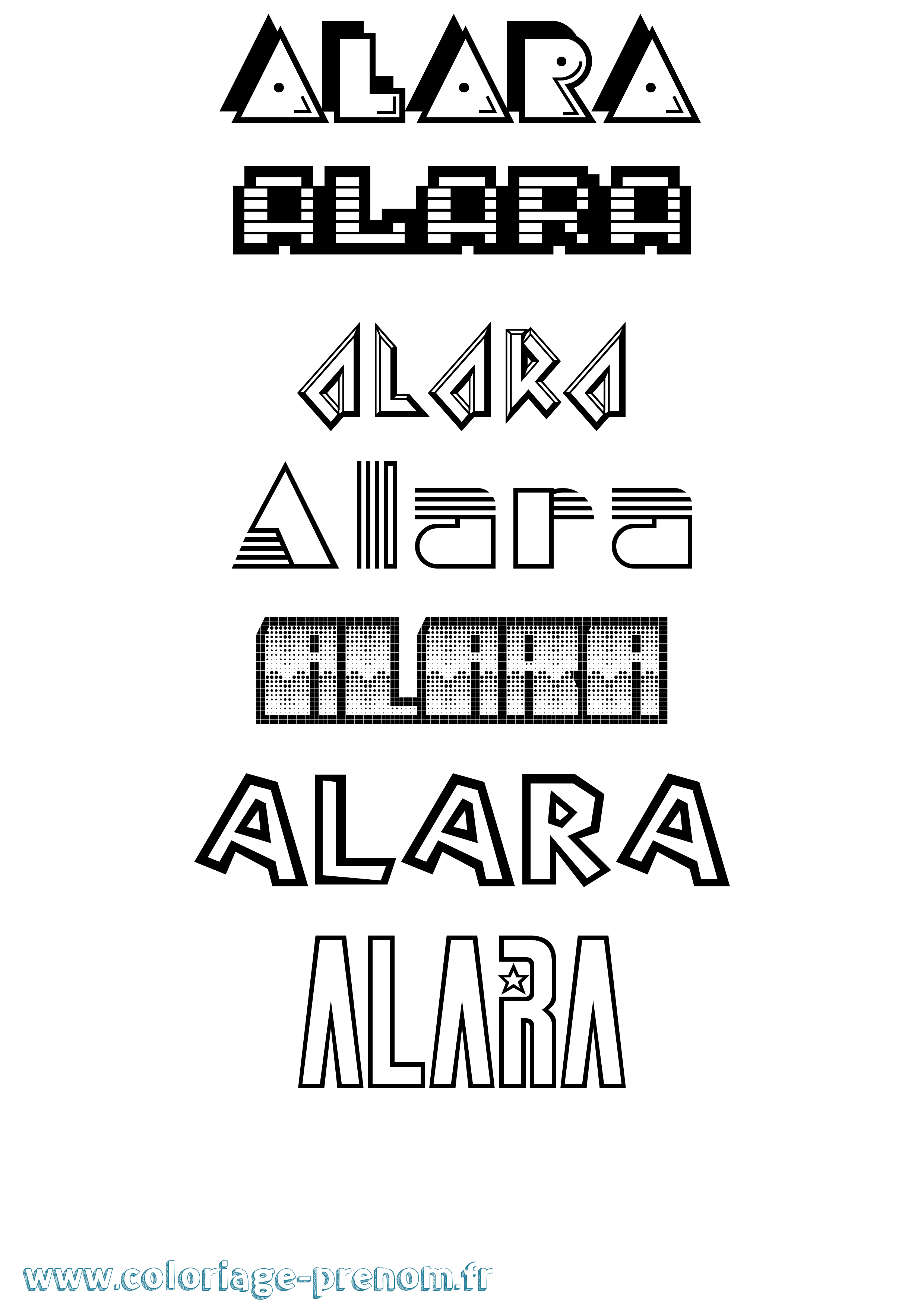 Coloriage Alara Jeux Vidéos Coloriage prénom Alara Jeux Vidéos