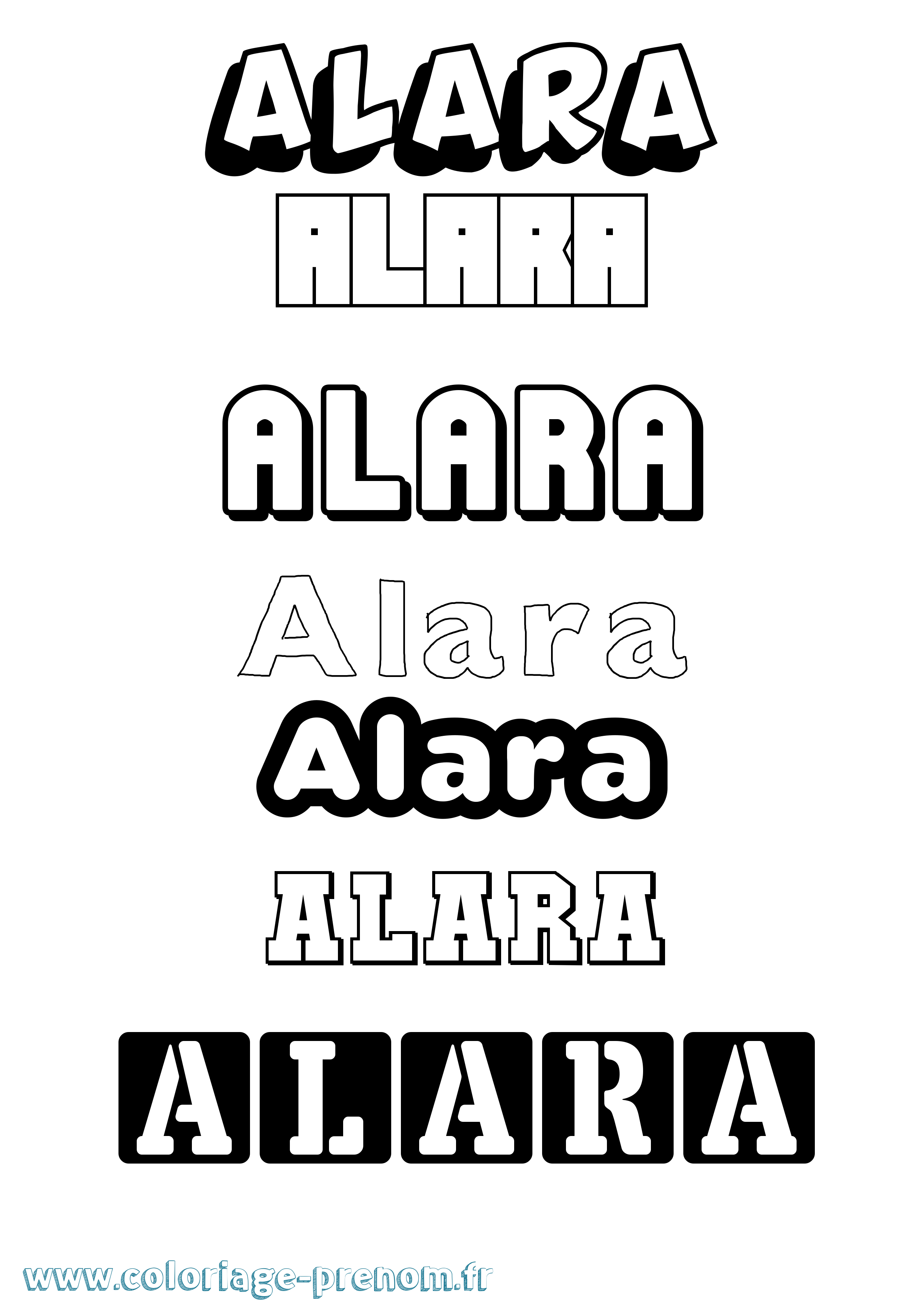 Coloriage Alara Simple Coloriage prénom Alara Simple