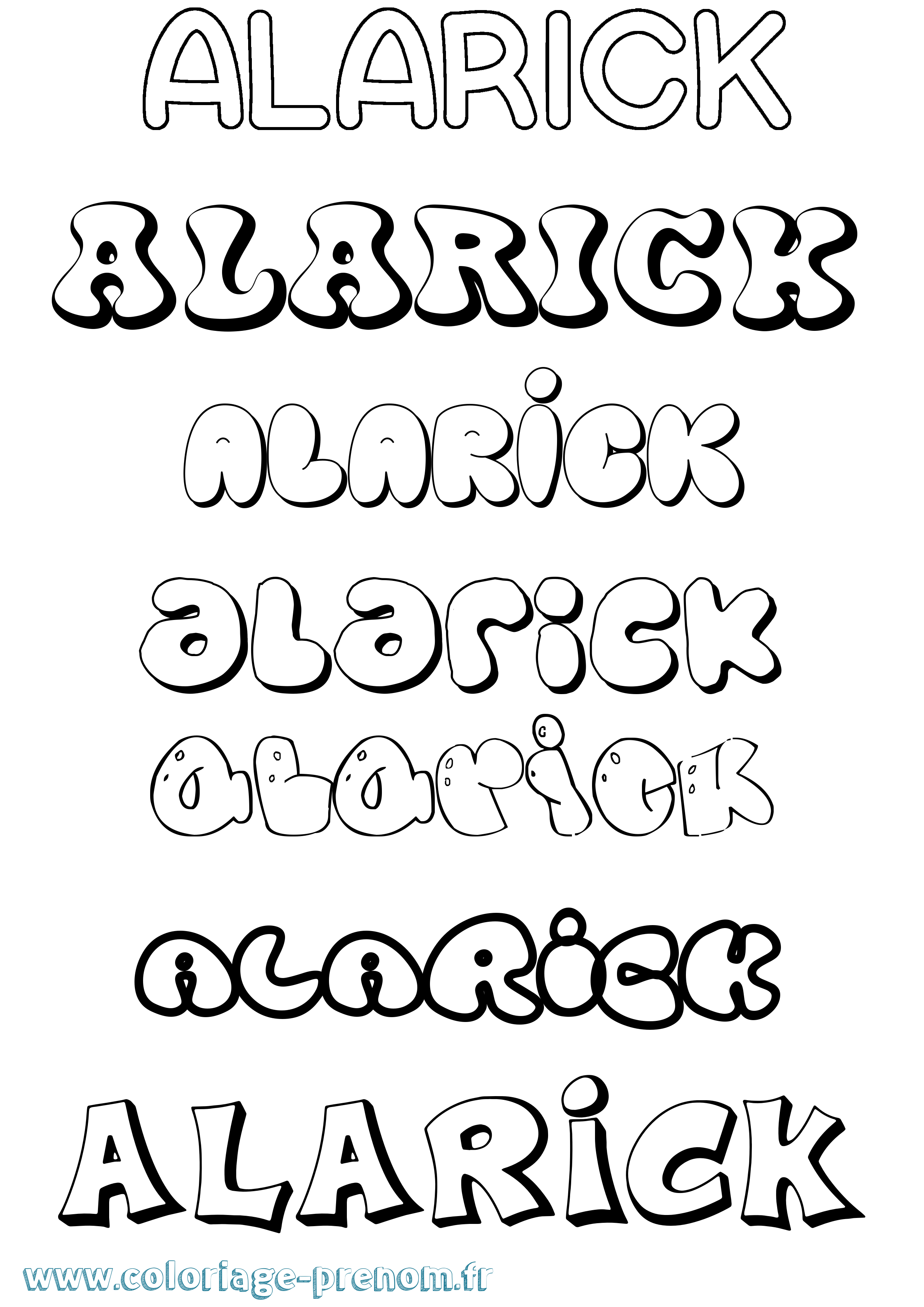 Coloriage Alarick Coloriage prénom Alarick