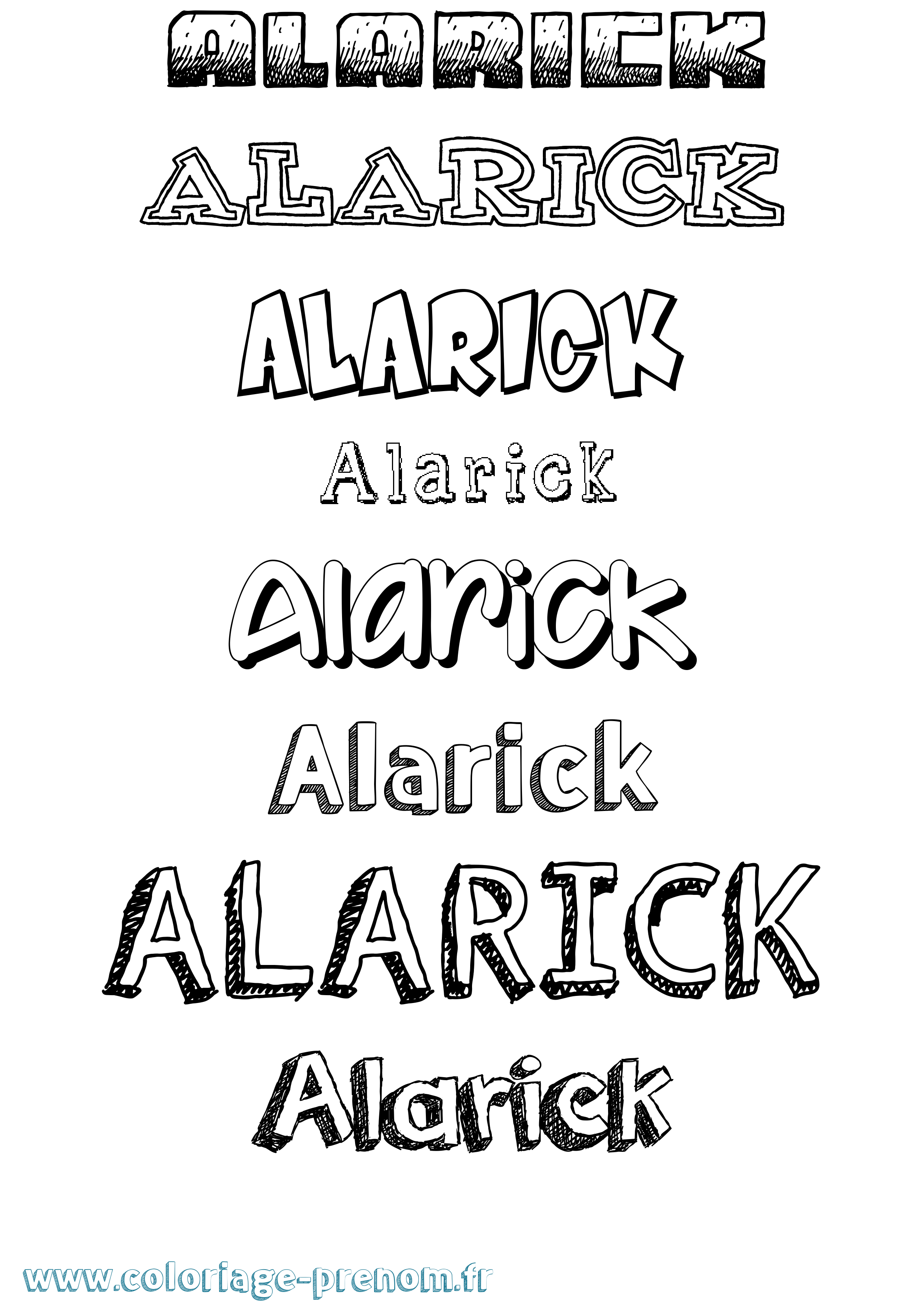Coloriage prénom Alarick Dessiné