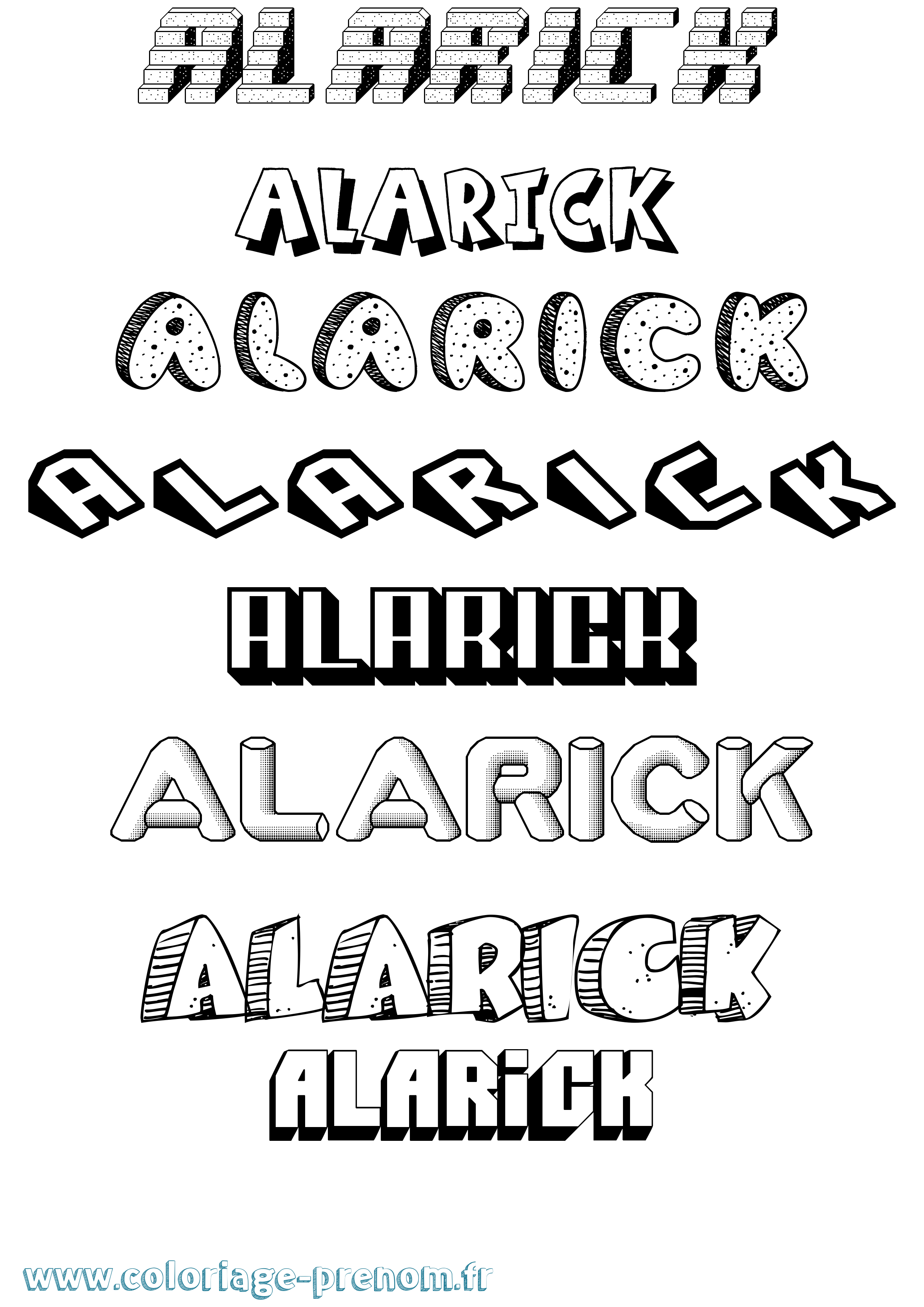 Coloriage Alarick Coloriage prénom Alarick