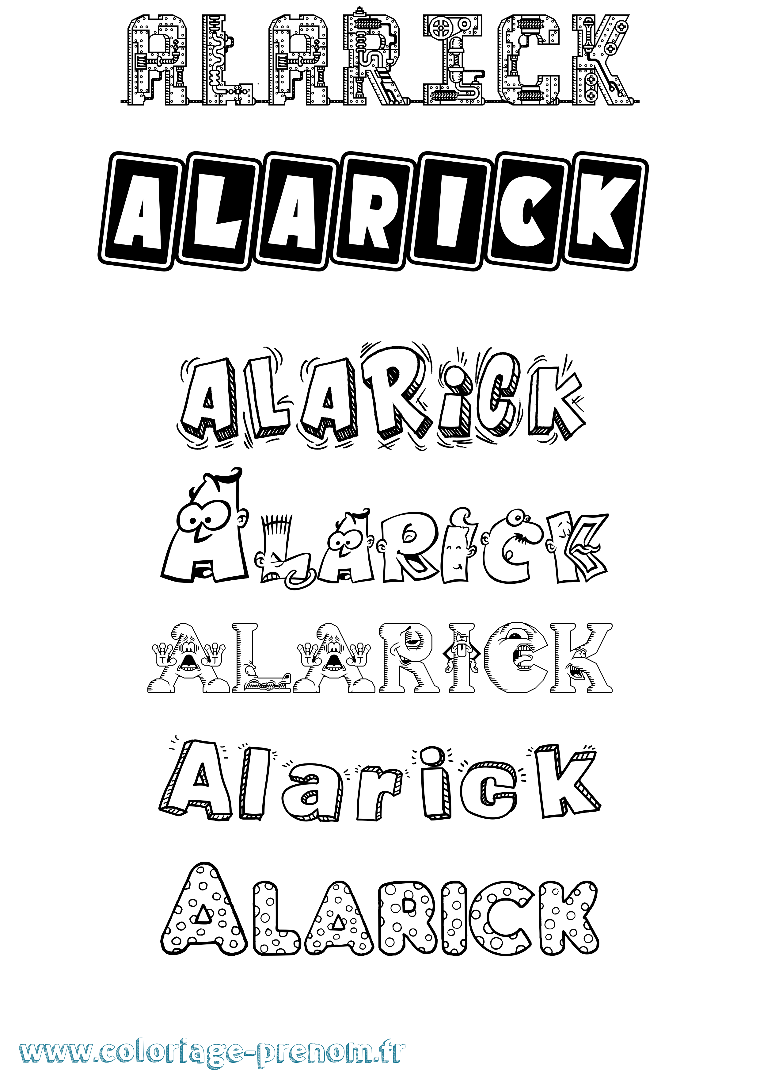 Coloriage Alarick Coloriage prénom Alarick