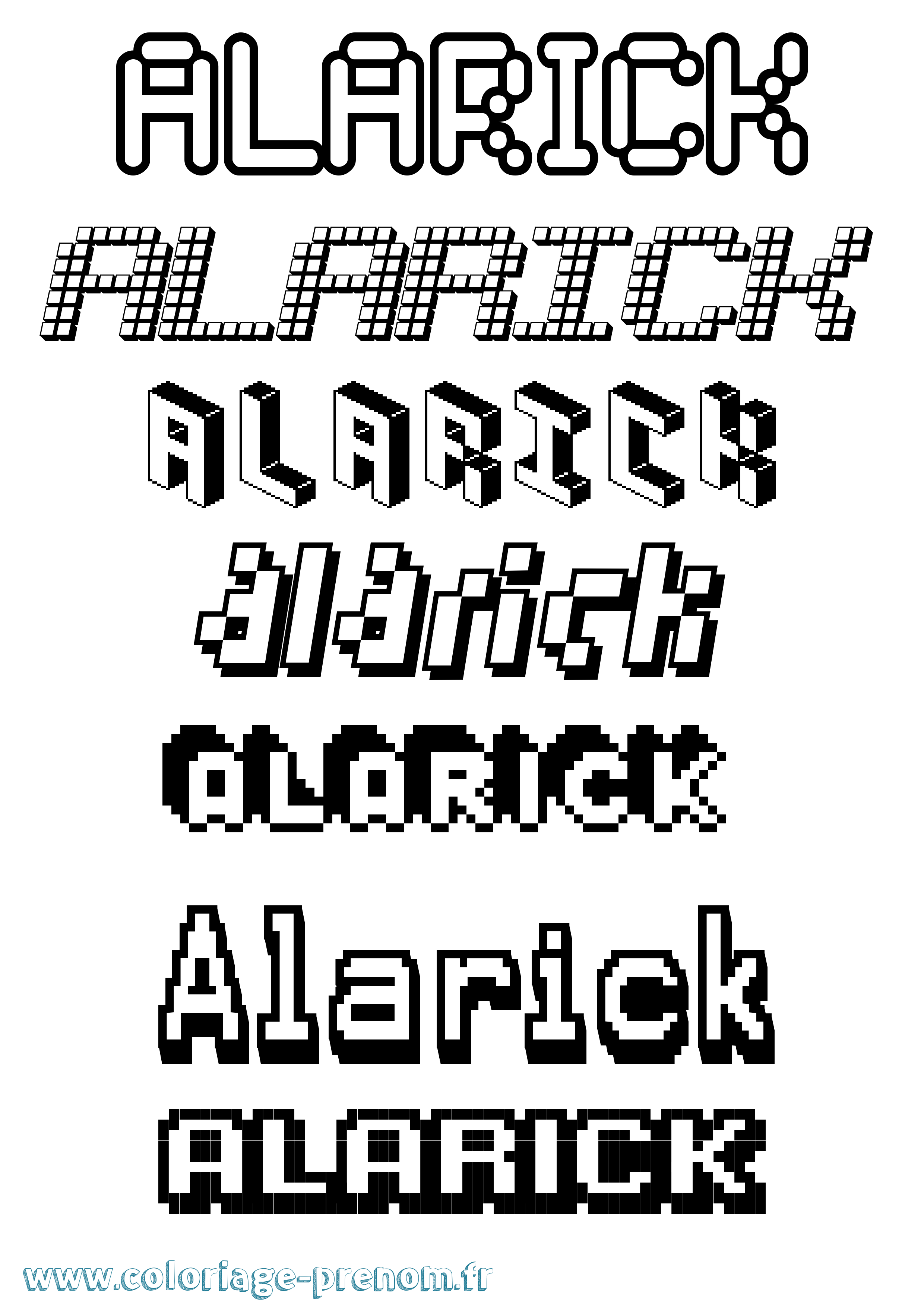 Coloriage Alarick Coloriage prénom Alarick