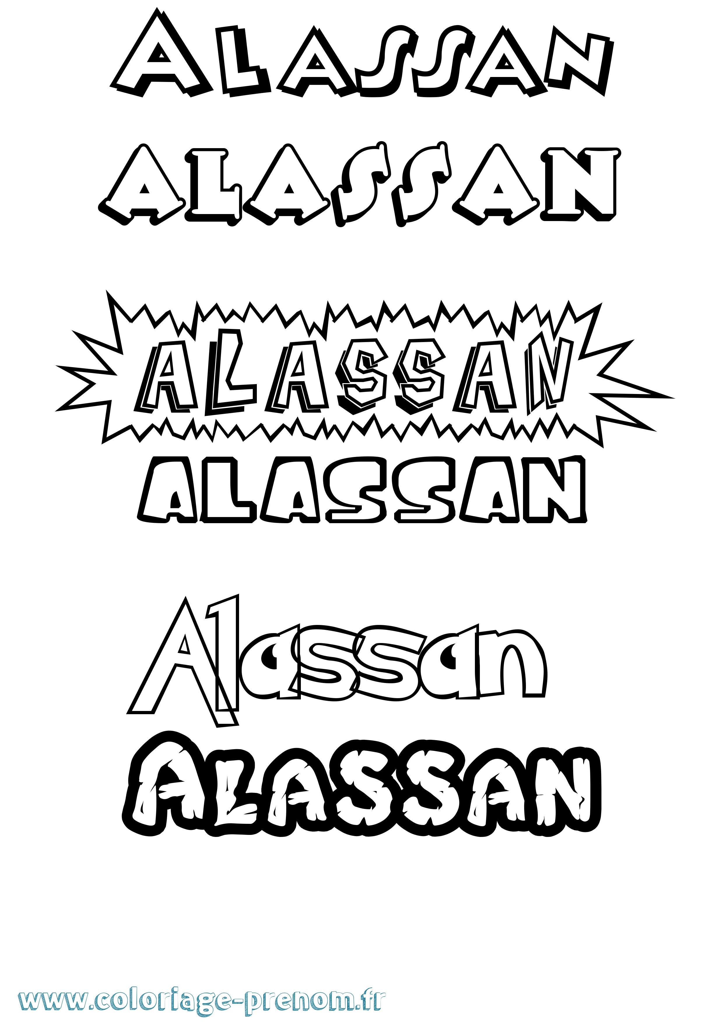Coloriage Alassan Dessin Animé Coloriage prénom Alassan Dessin Animé