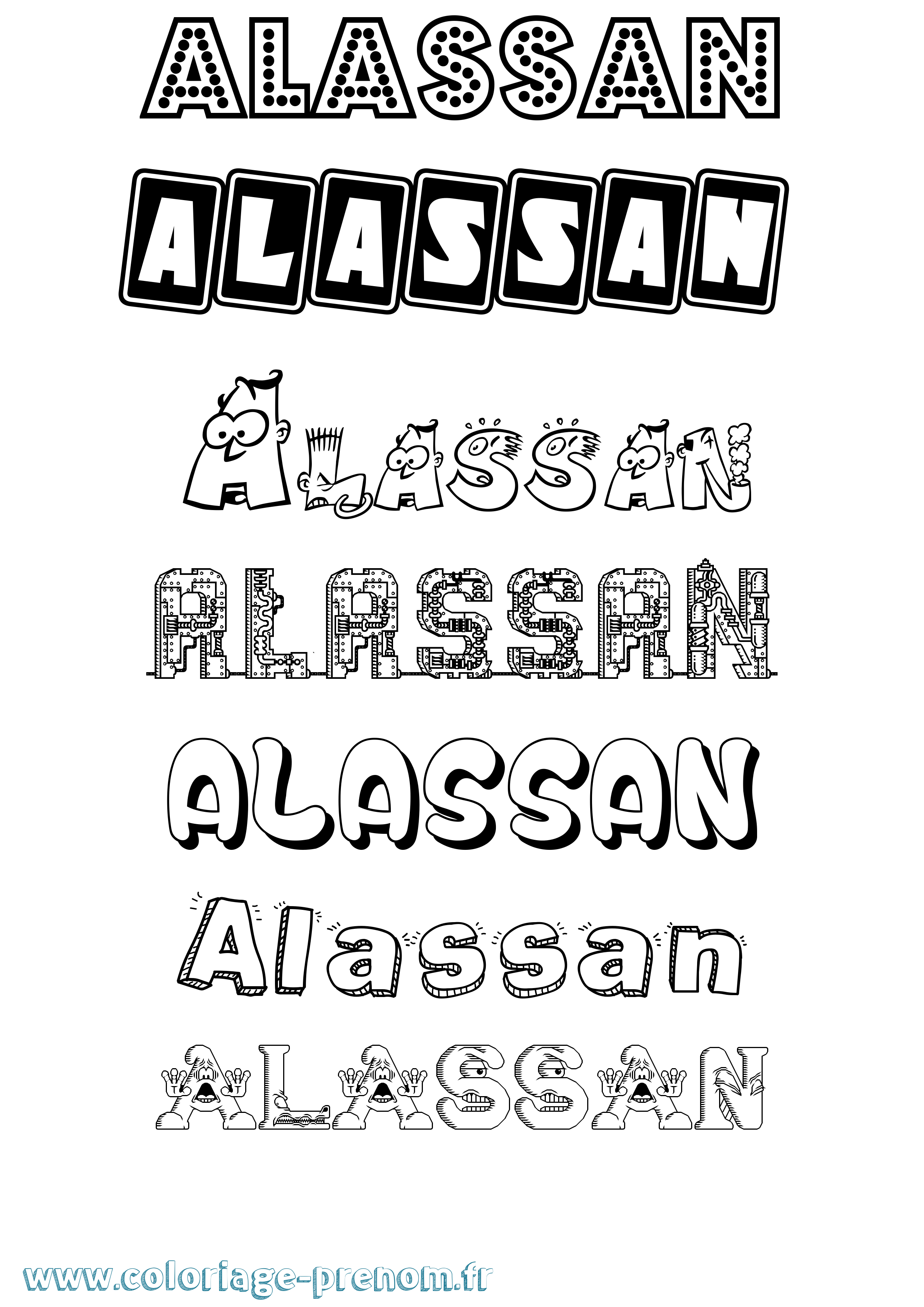 Coloriage Alassan Fun Coloriage prénom Alassan Fun