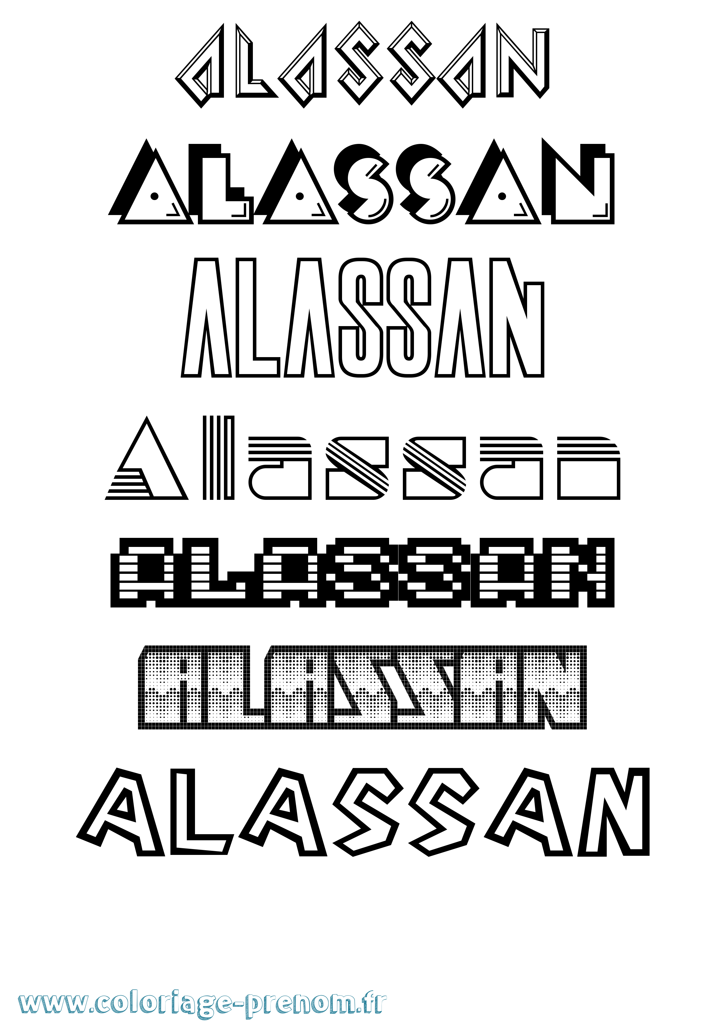 Coloriage prénom Alassan Jeux Vidéos