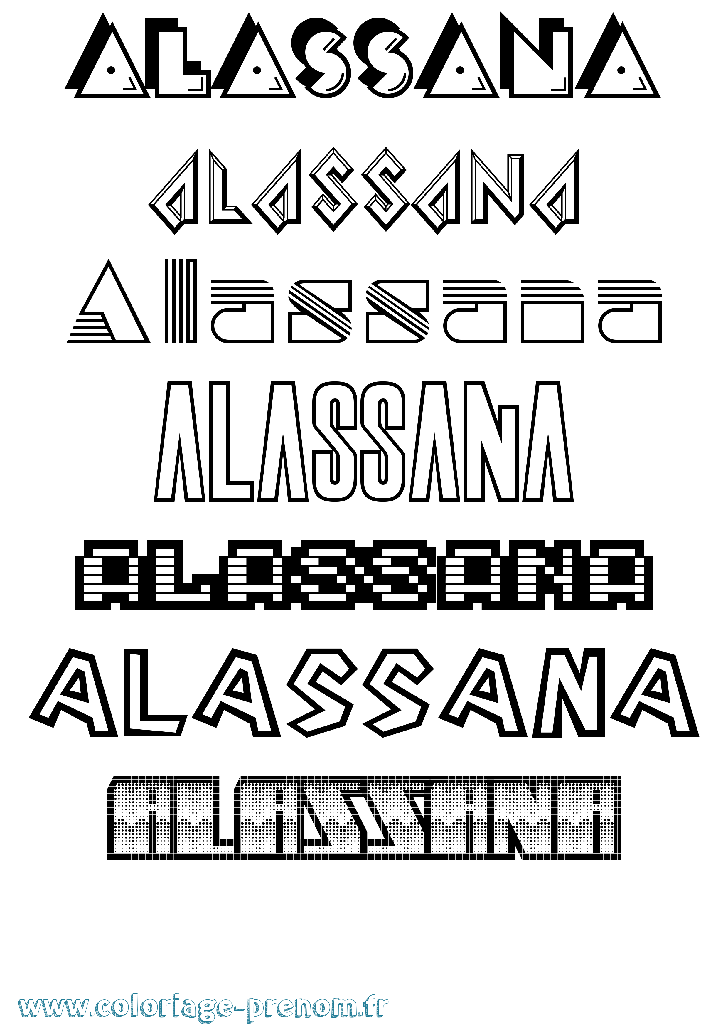 Coloriage prénom Alassana Jeux Vidéos