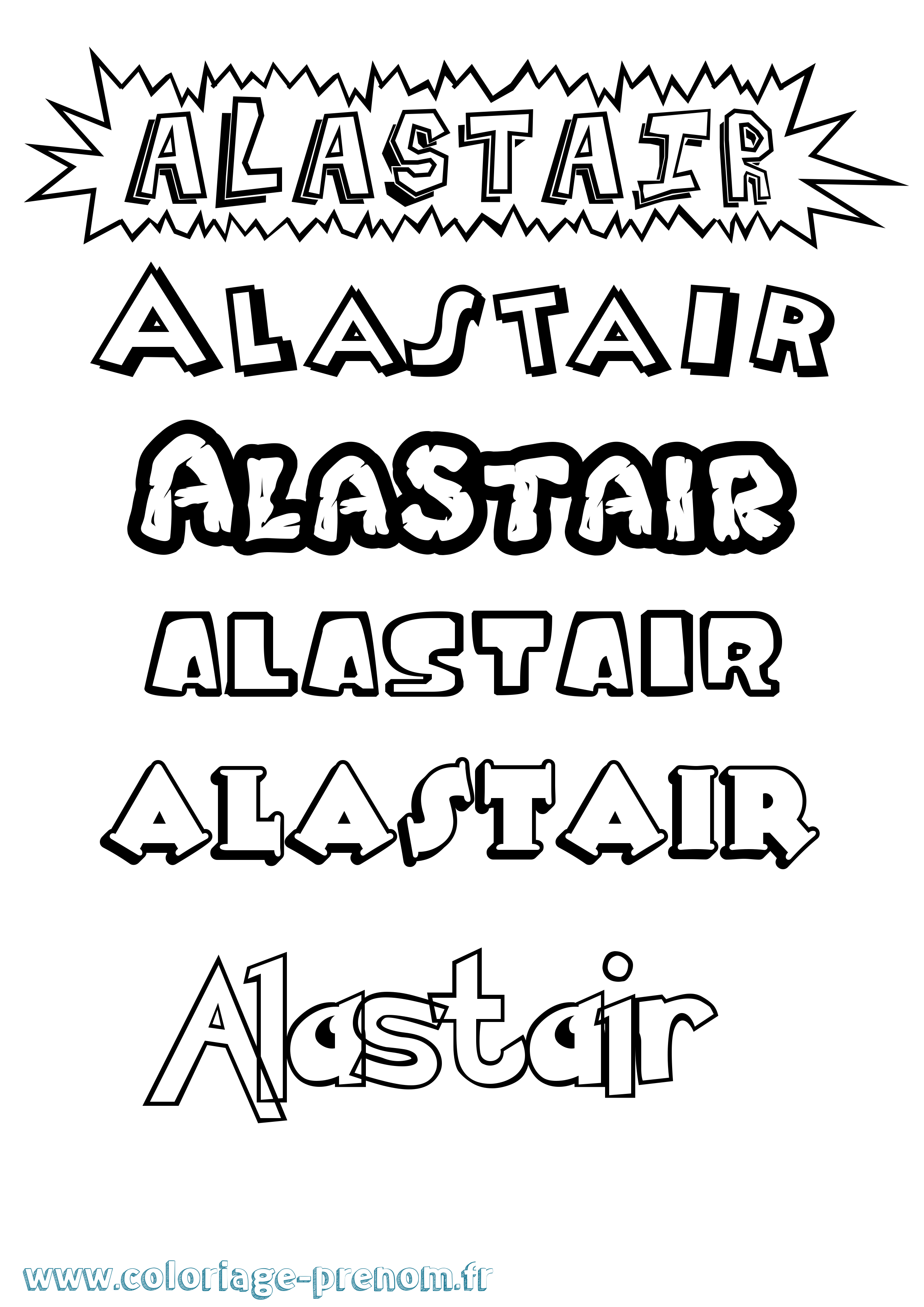 Coloriage Alastair Dessin Animé Coloriage prénom Alastair Dessin Animé