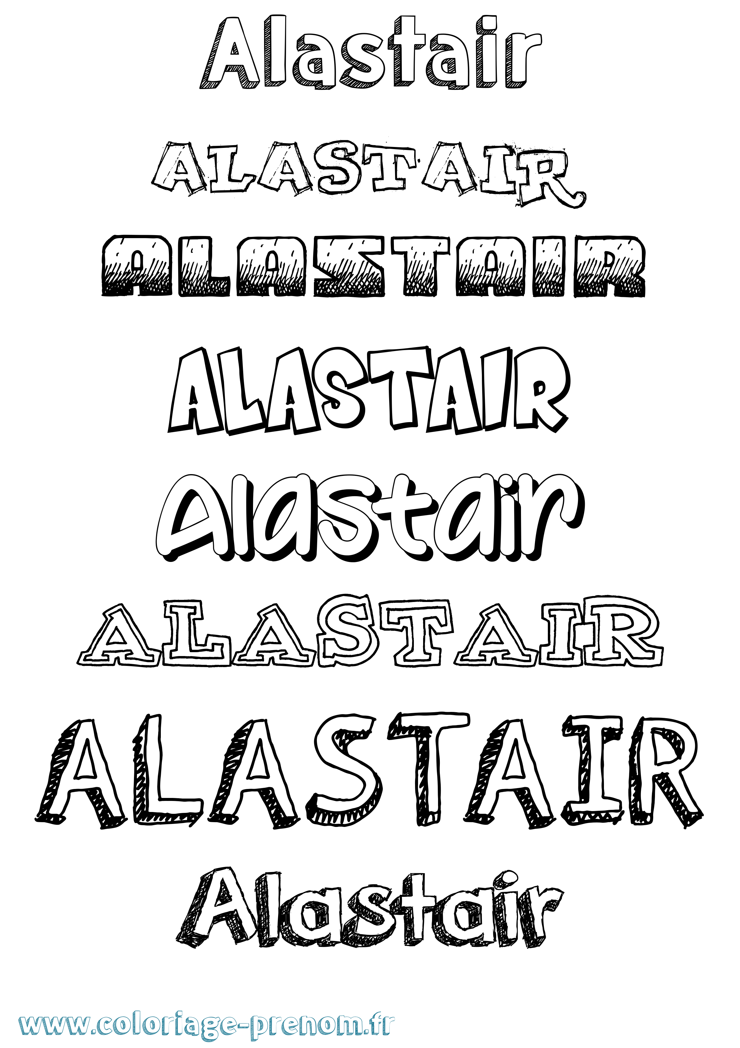 Coloriage prénom Alastair Dessiné