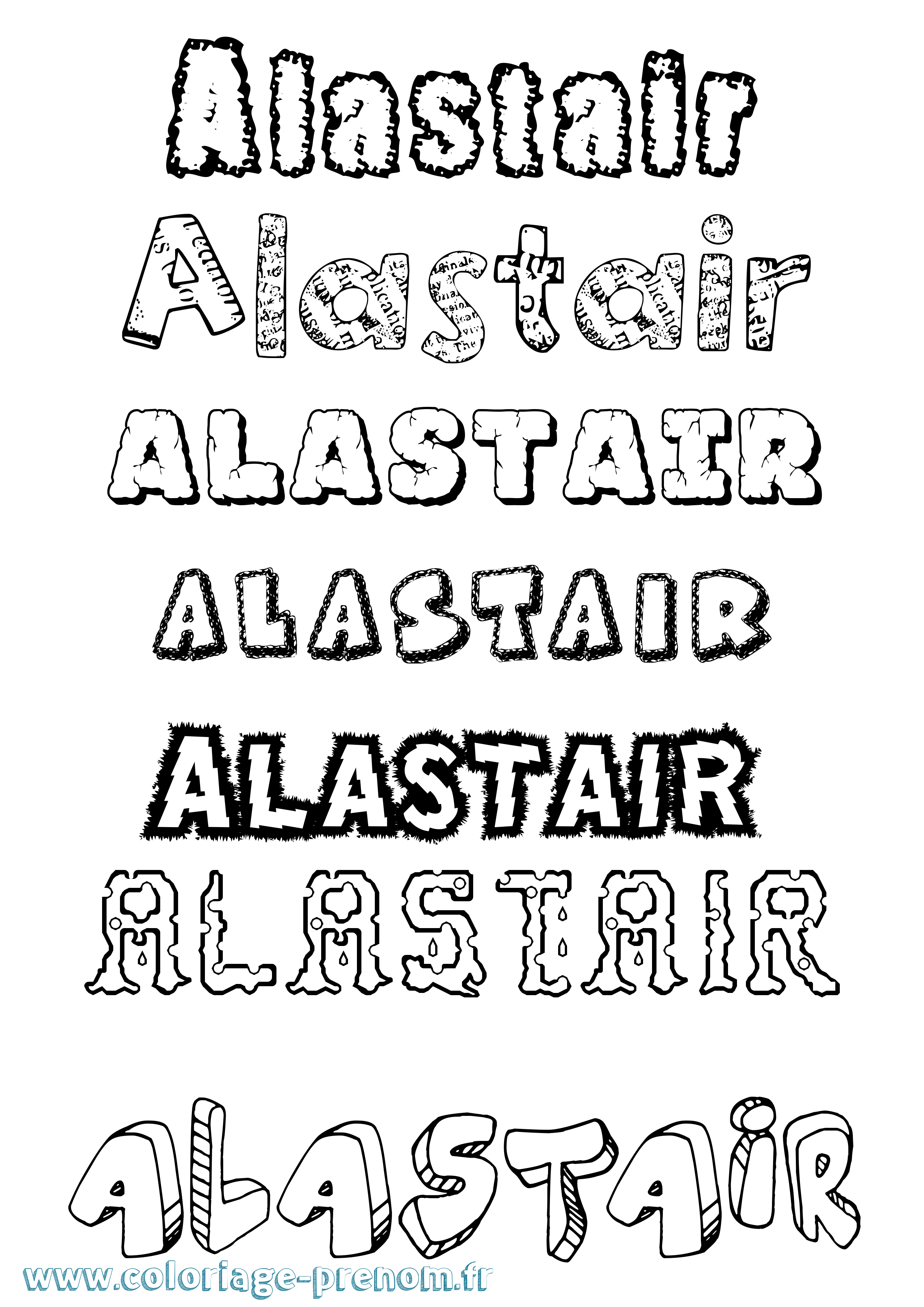 Coloriage Alastair Destructuré Coloriage prénom Alastair Destructuré