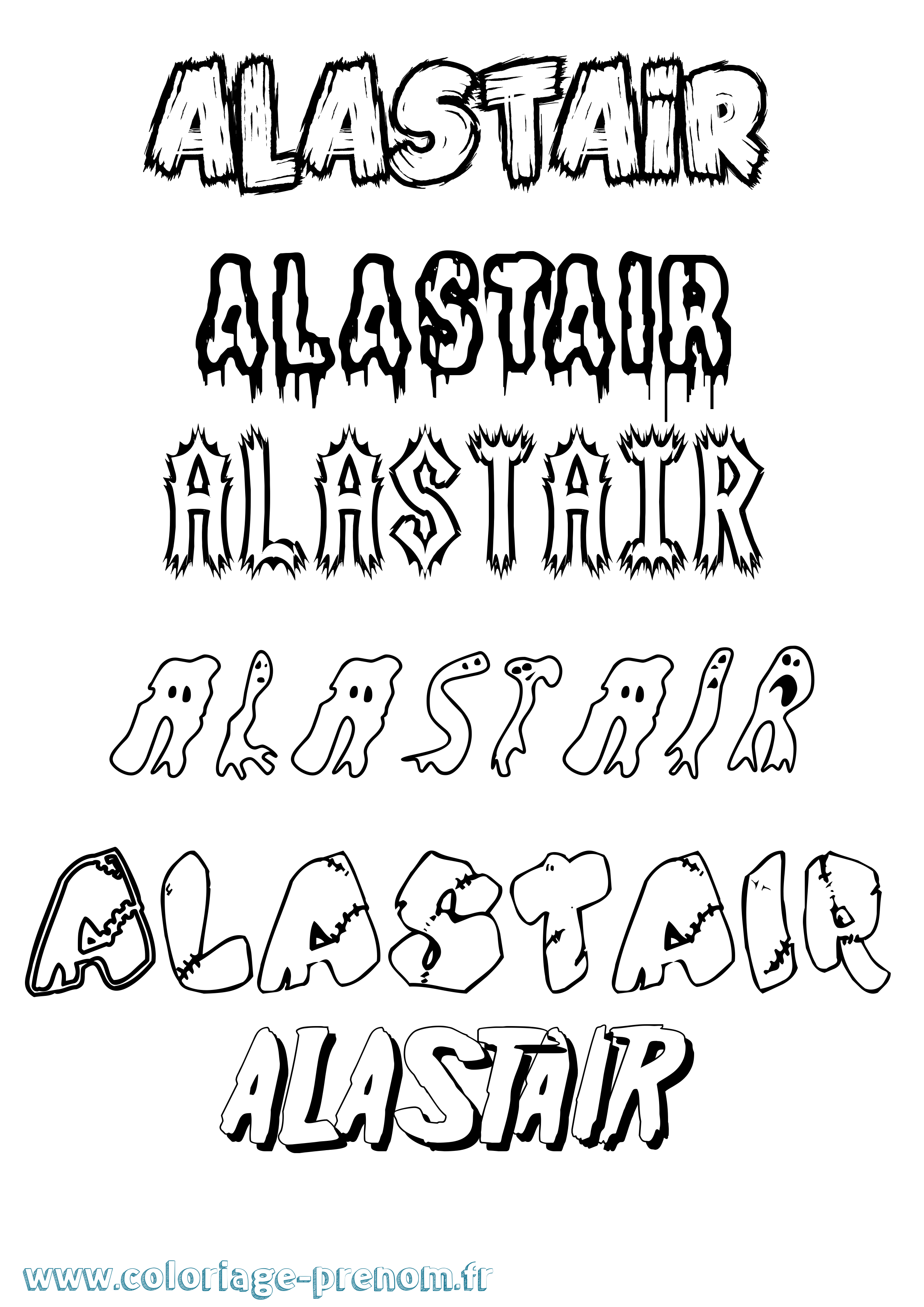 Coloriage prénom Alastair Frisson