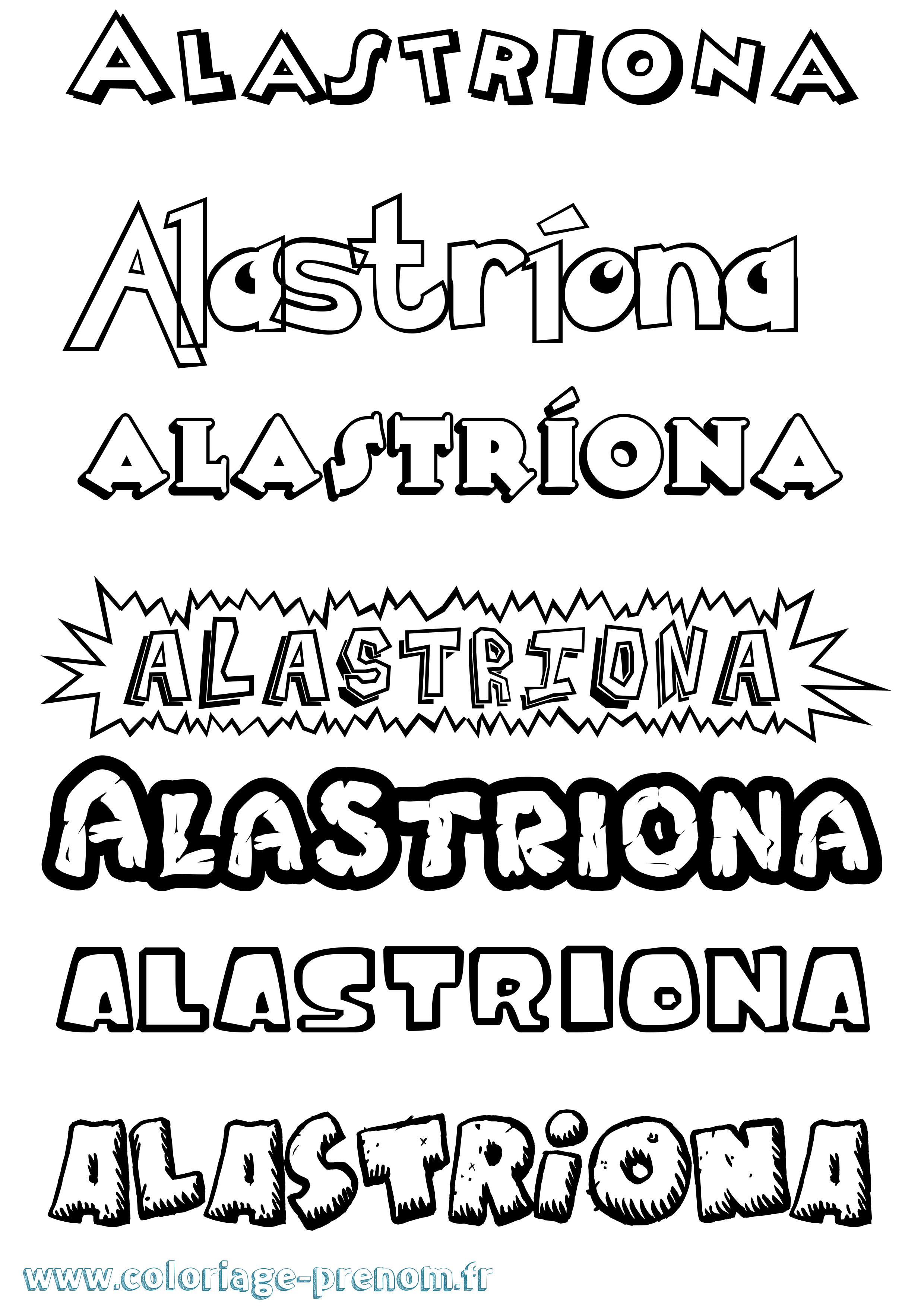 Coloriage Alastríona Dessin Animé Coloriage prénom Alastríona Dessin Animé