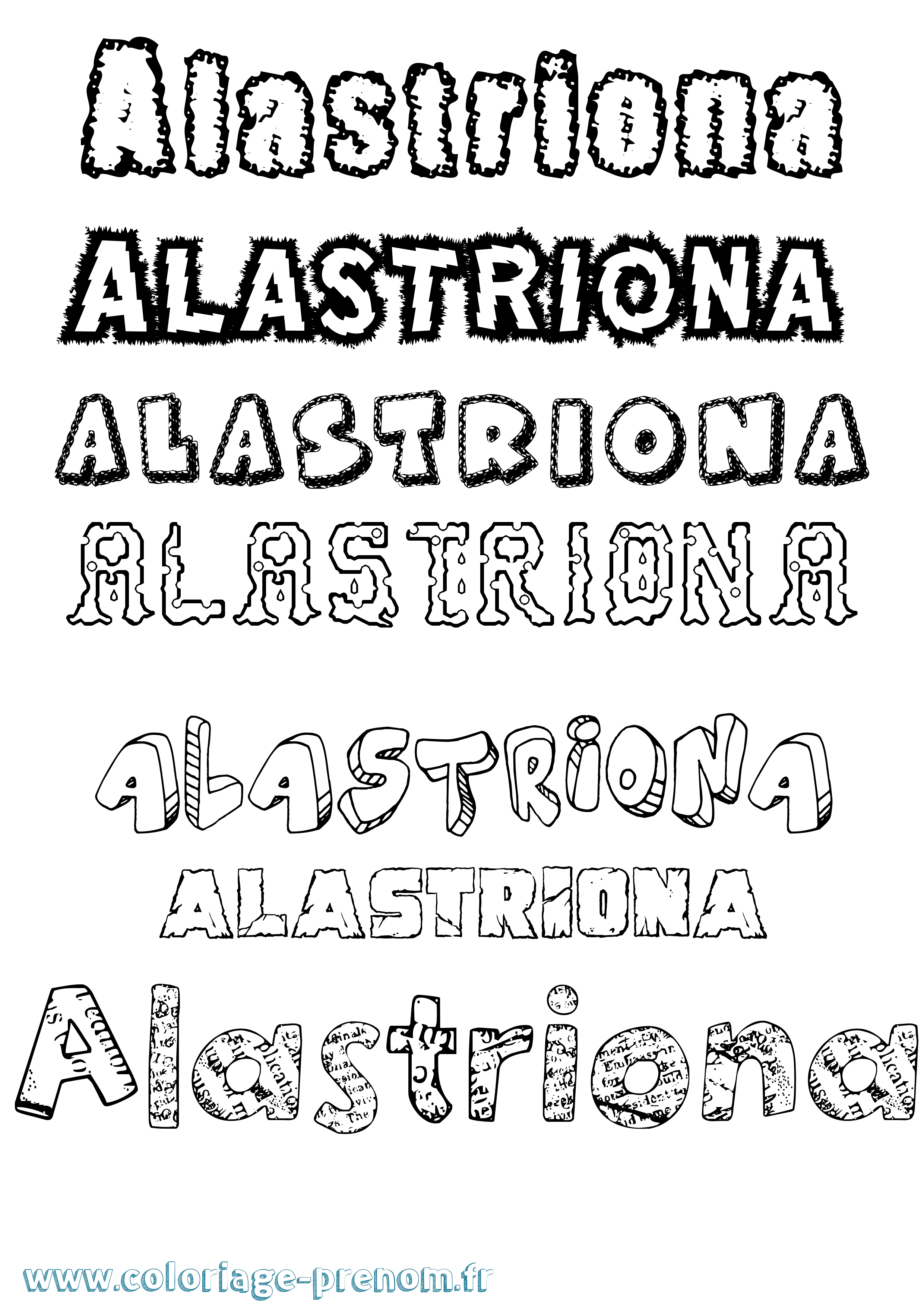 Coloriage Alastríona Destructuré Coloriage prénom Alastríona Destructuré