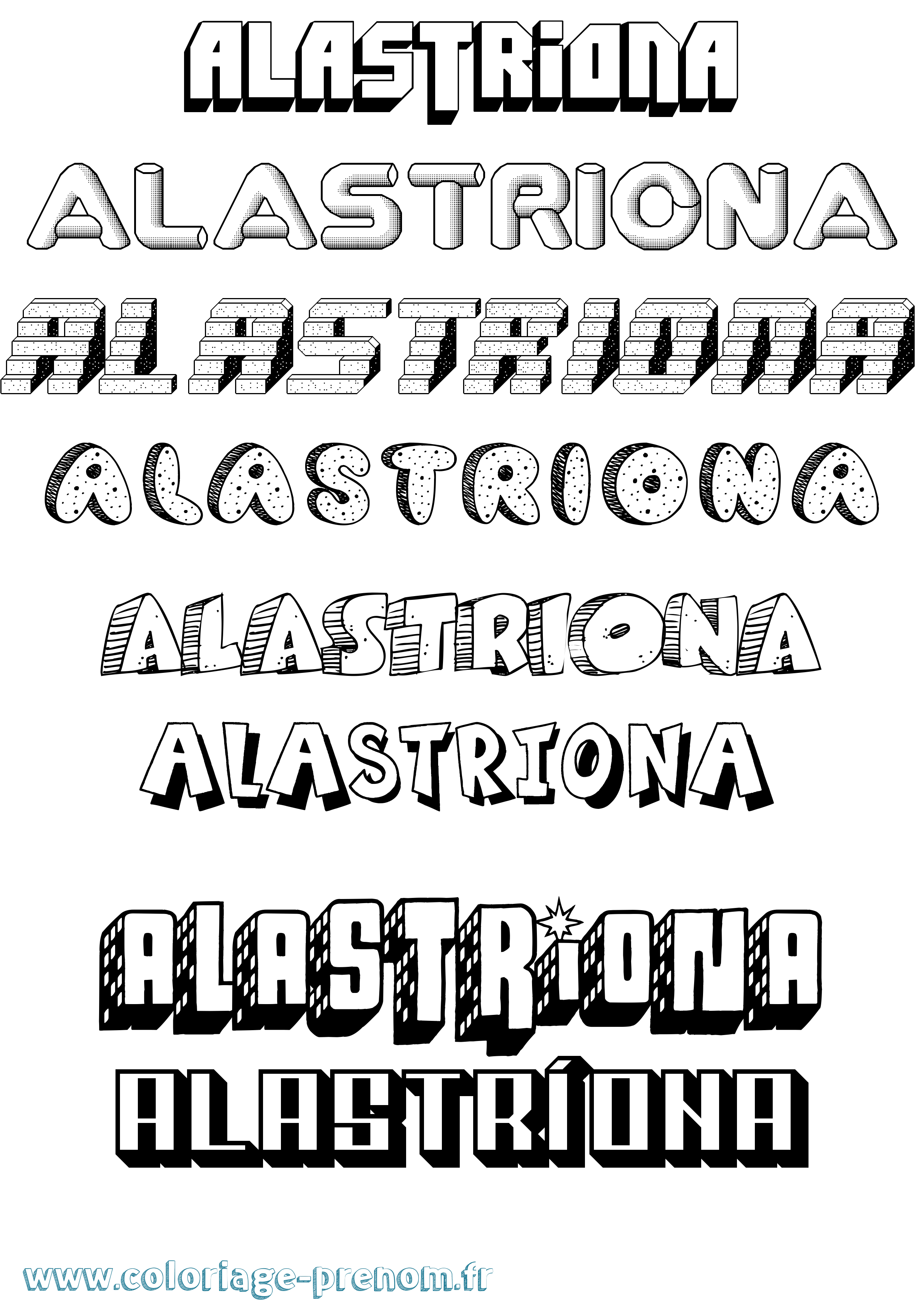 Coloriage Alastríona Effet 3D Coloriage prénom Alastríona Effet 3D