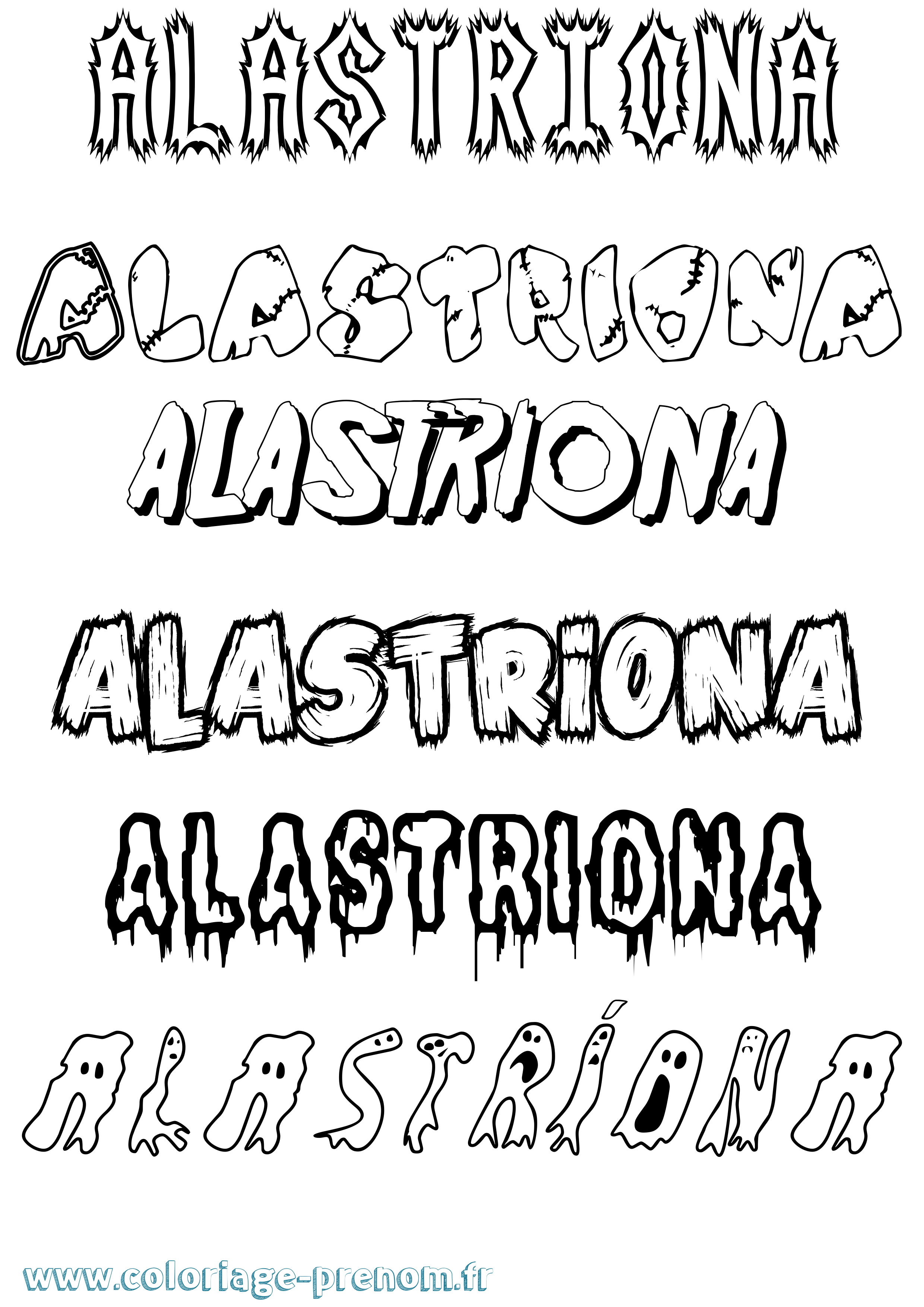 Coloriage Alastríona Frisson Coloriage prénom Alastríona Frisson