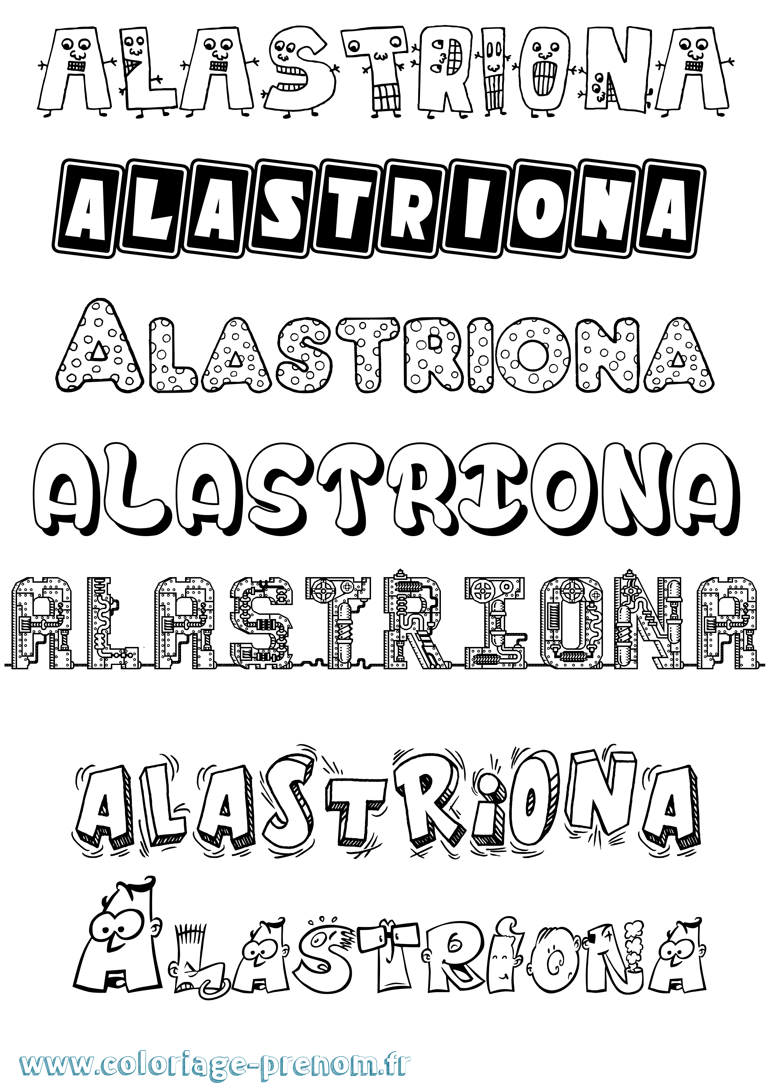 Coloriage Alastríona Fun Coloriage prénom Alastríona Fun