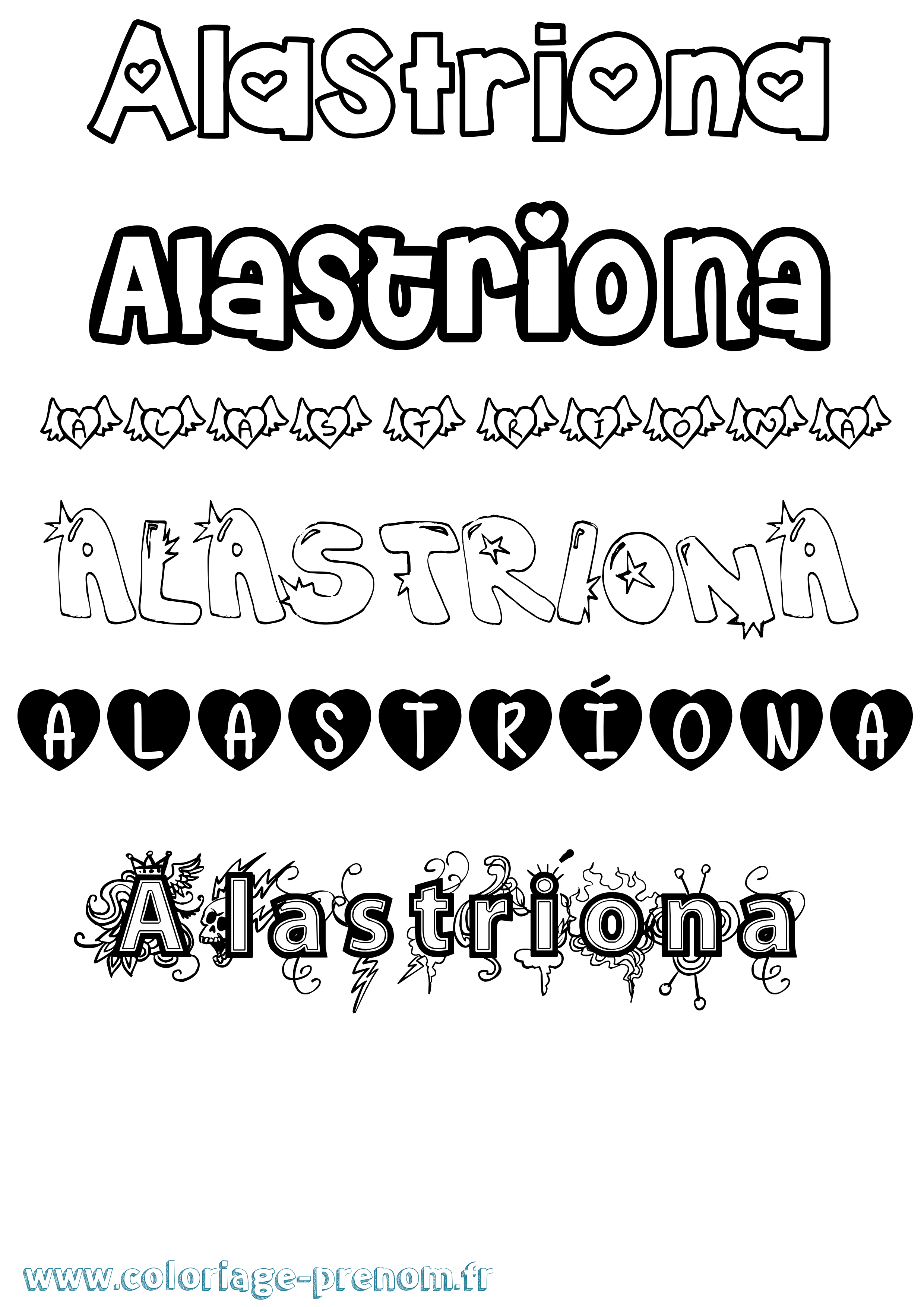 Coloriage Alastríona Girly Coloriage prénom Alastríona Girly