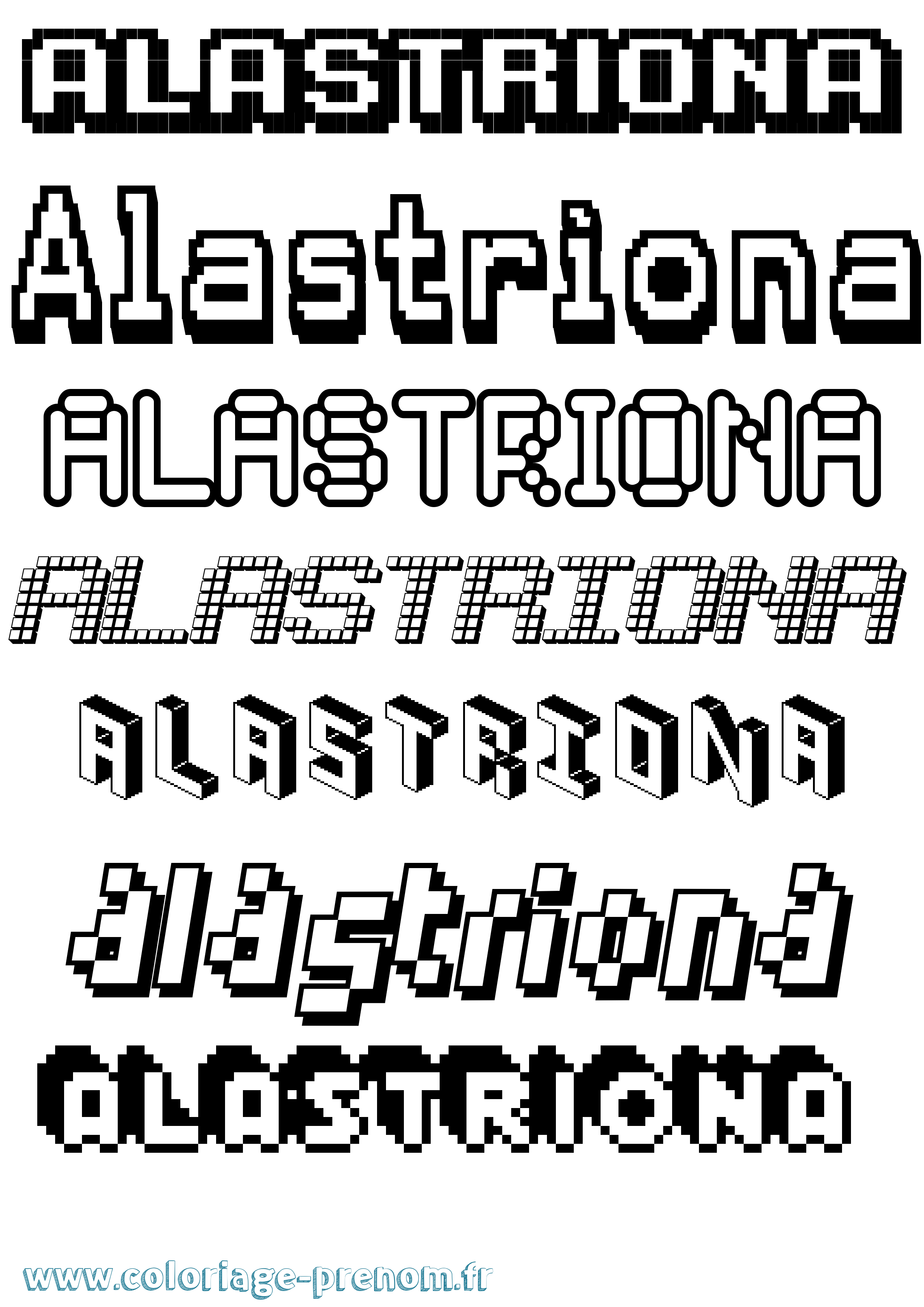 Coloriage Alastríona Pixel Coloriage prénom Alastríona Pixel